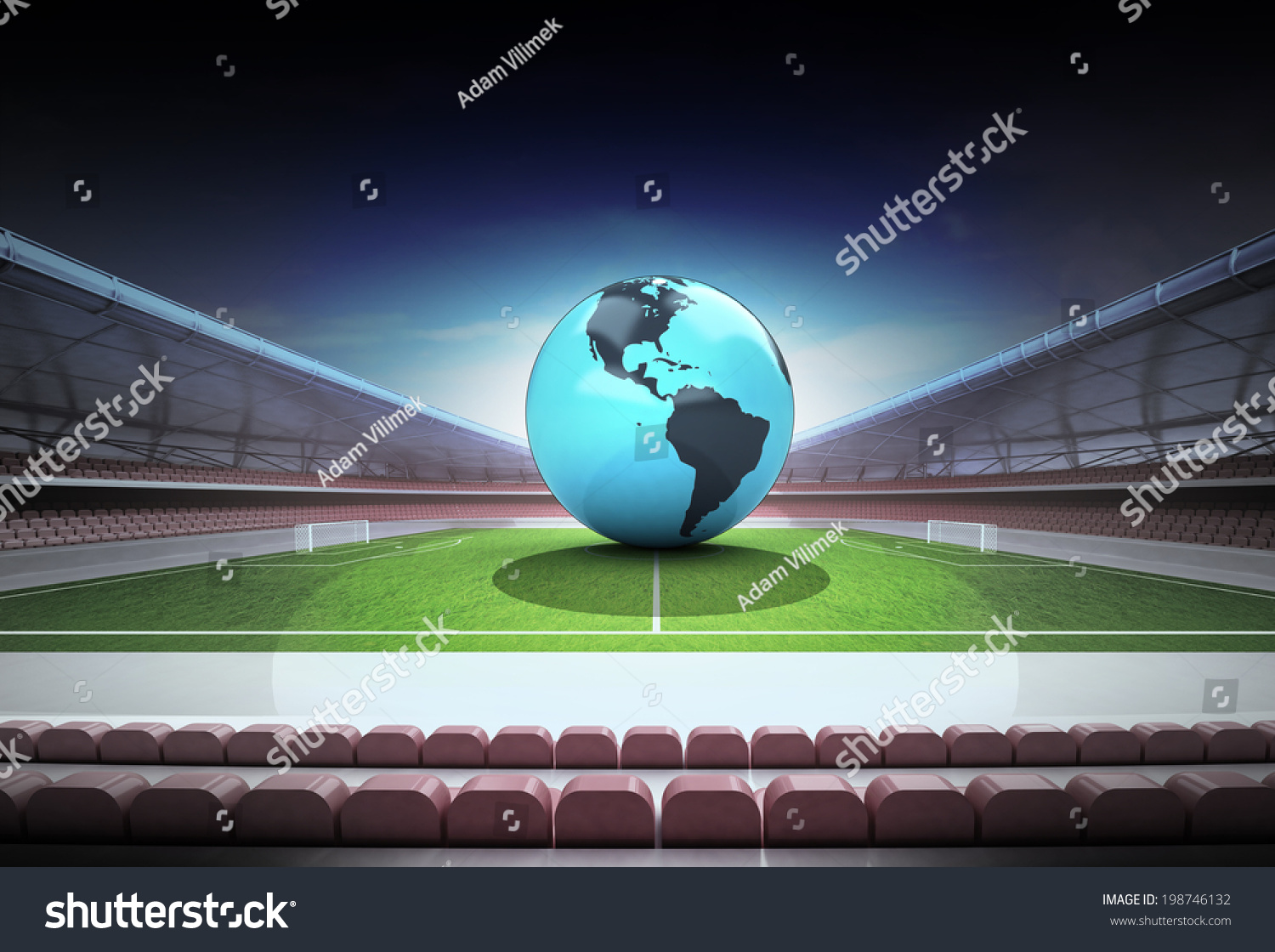 America World Globe Midfield Magic Football Stock Illustration 