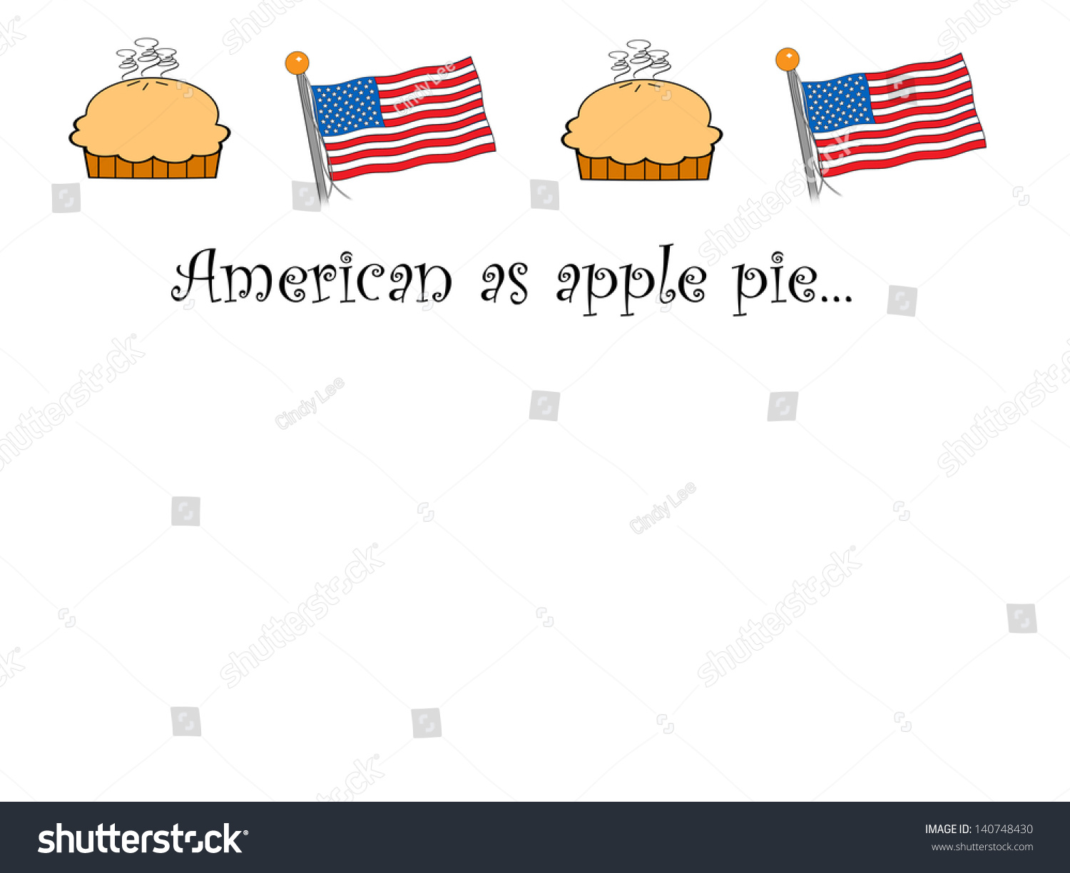 American Apple Pie Text Stock Illustration