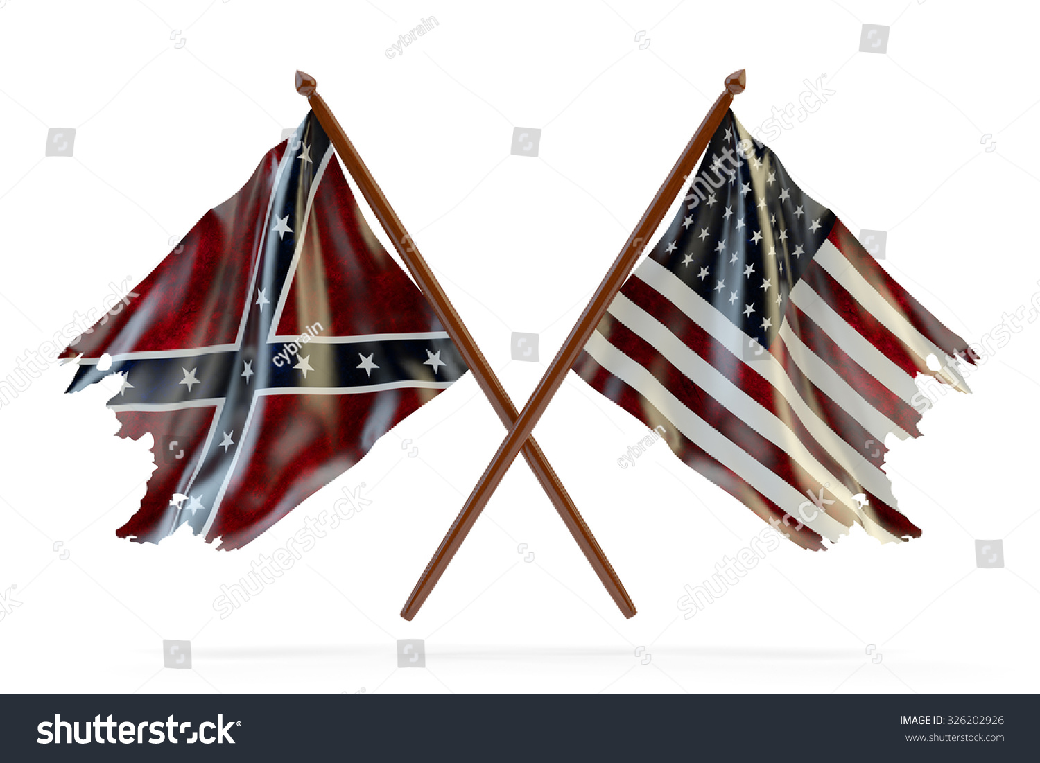 American Civil War And Merorial Day Concept, Usa And Confederate ...