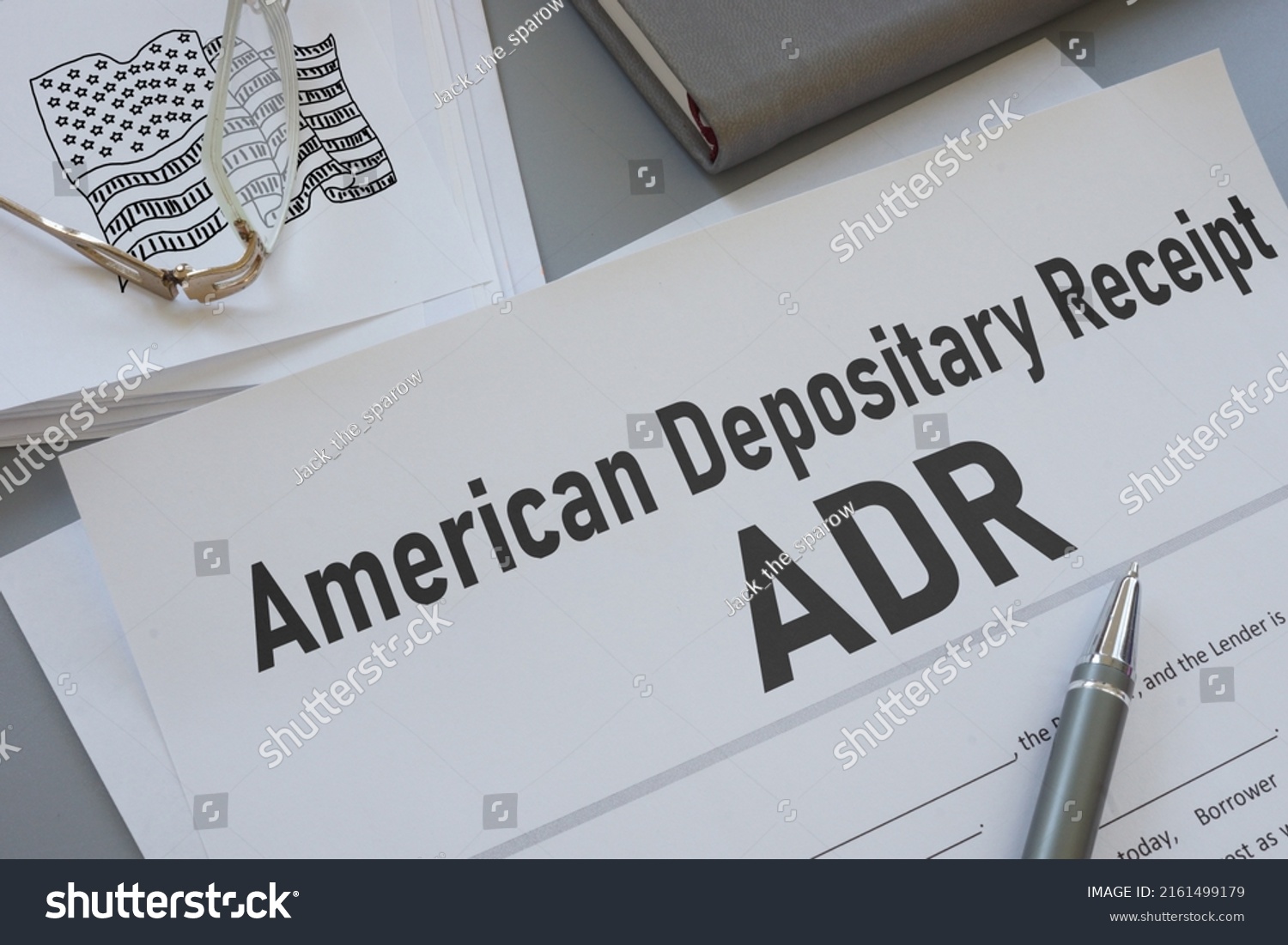 American Depositary Receipt Adr Shown Using Stock Photo 2161499179 ...