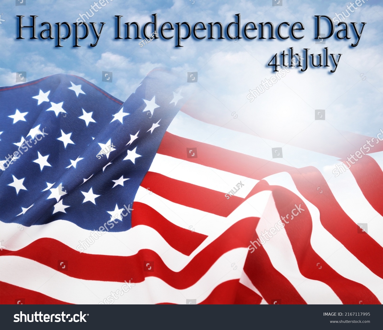 American Flag Sky Happy Independence Day Stock Photo 2167117995 ...