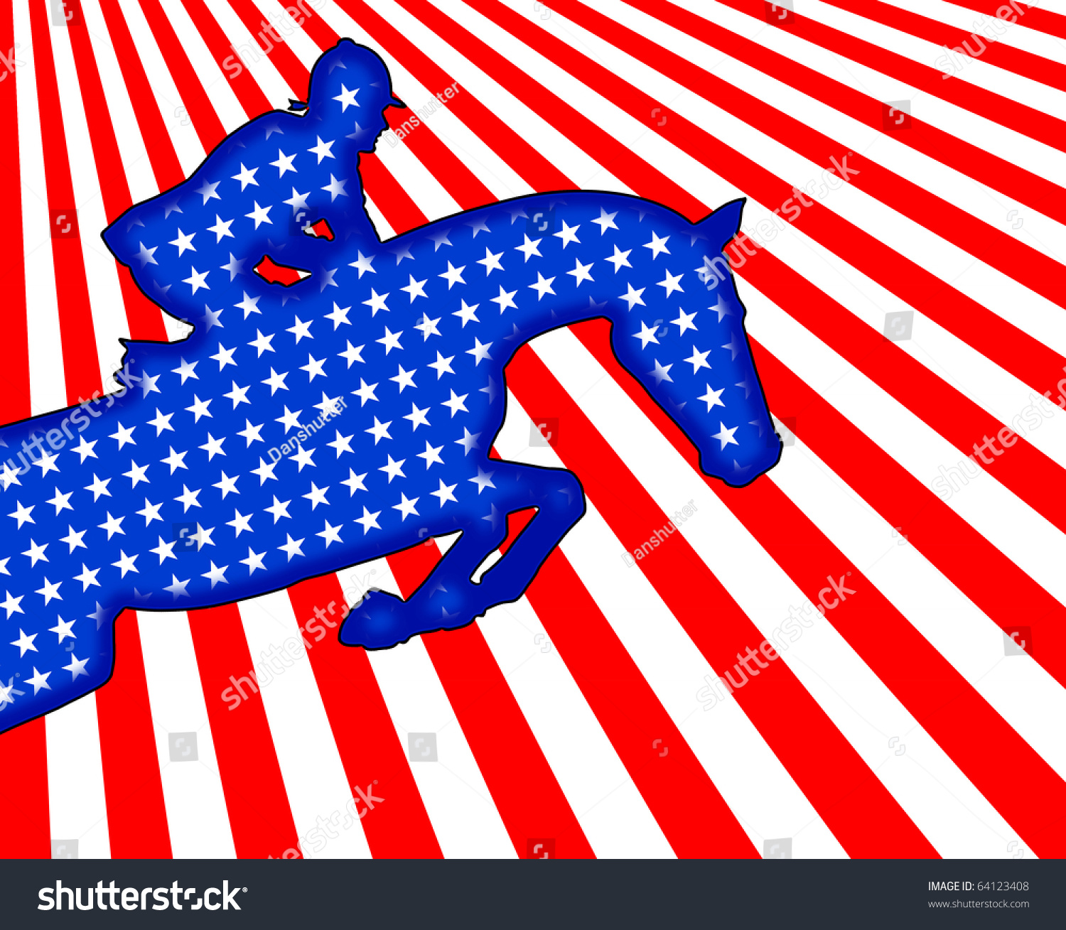 American Flag, Jumping Horse Design Stock Photo 64123408 : Shutterstock