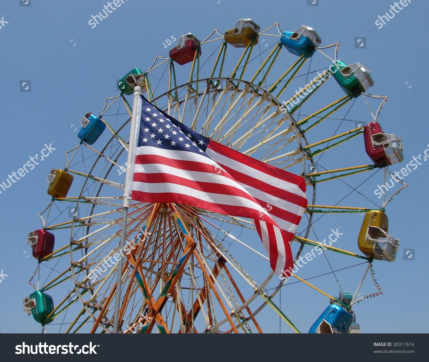 American Flag Carnival Ride Background Stock Photo Edit Now