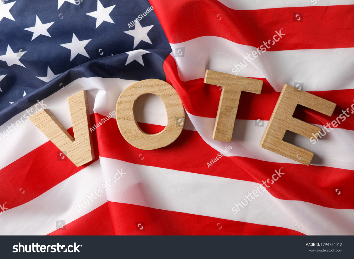 American Flag Word Vote Made Wooden Stock Photo 1794724012 | Shutterstock