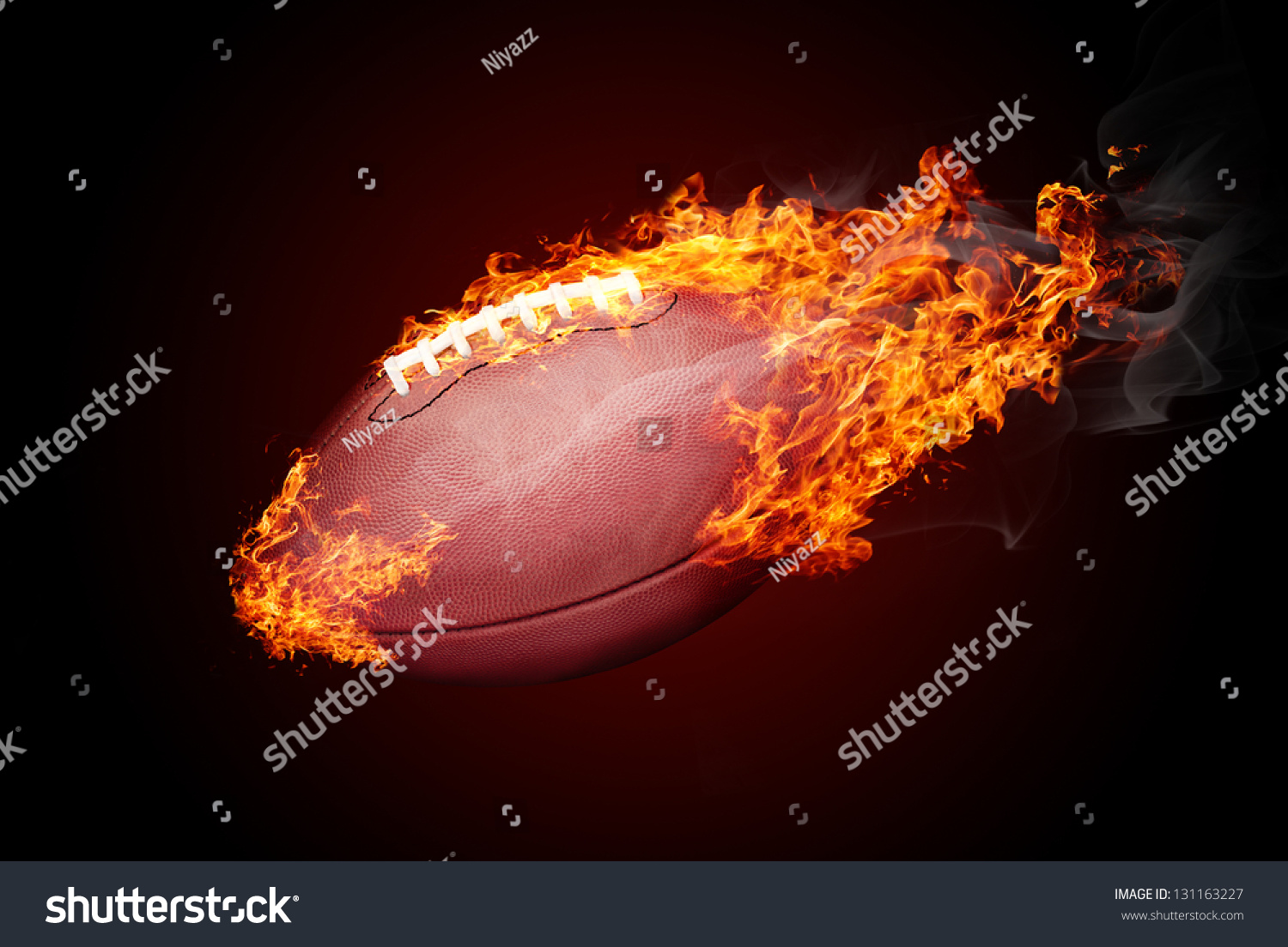 American Football Ball Fire Isolated On Stock Illustration 131163227 ...