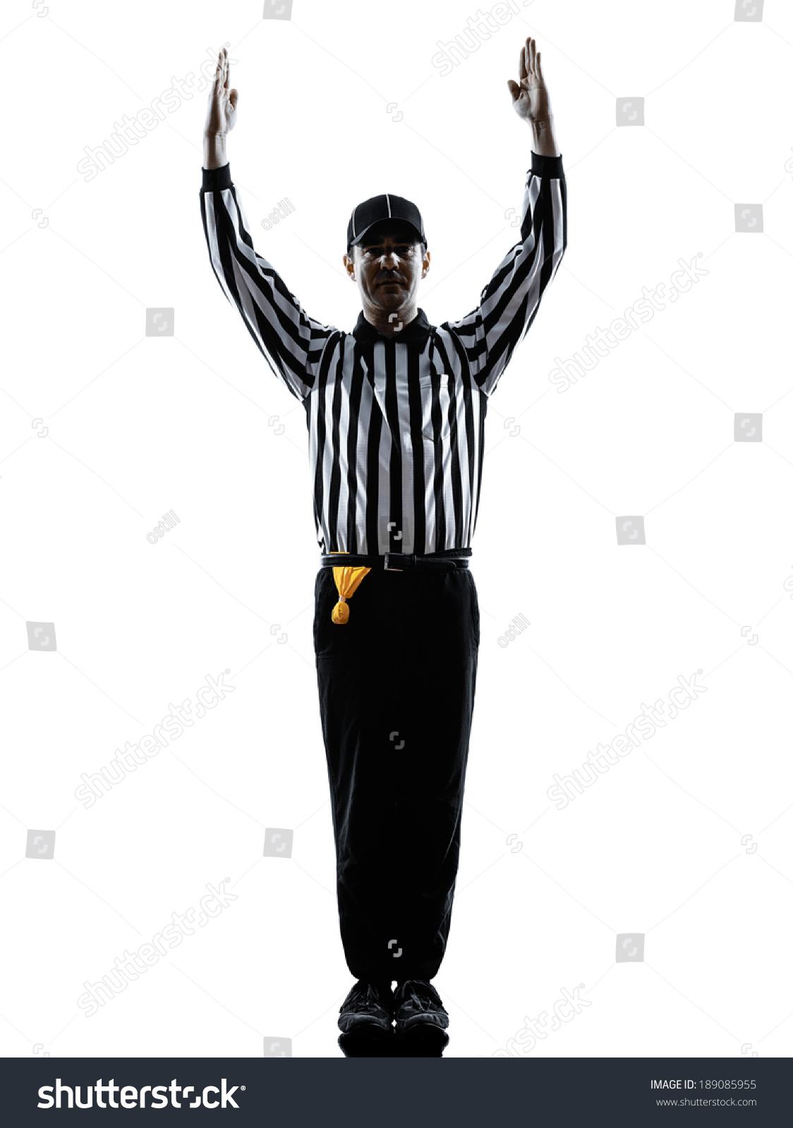 American Football Referee Touchdown Gestures Silhouettes Stock Photo ...