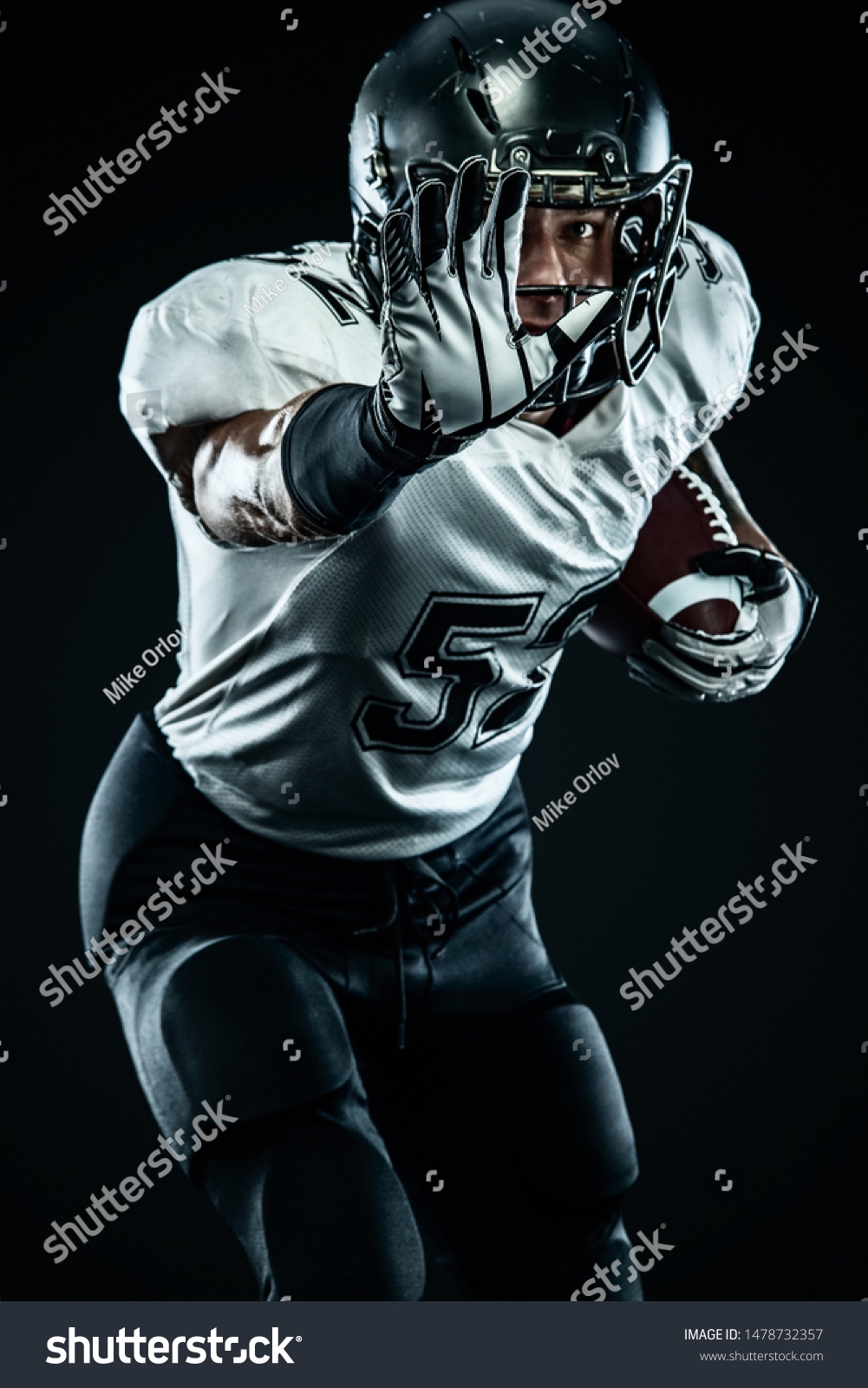American Football Sportsman Player Helmet Isolated Stock Photo Edit Now