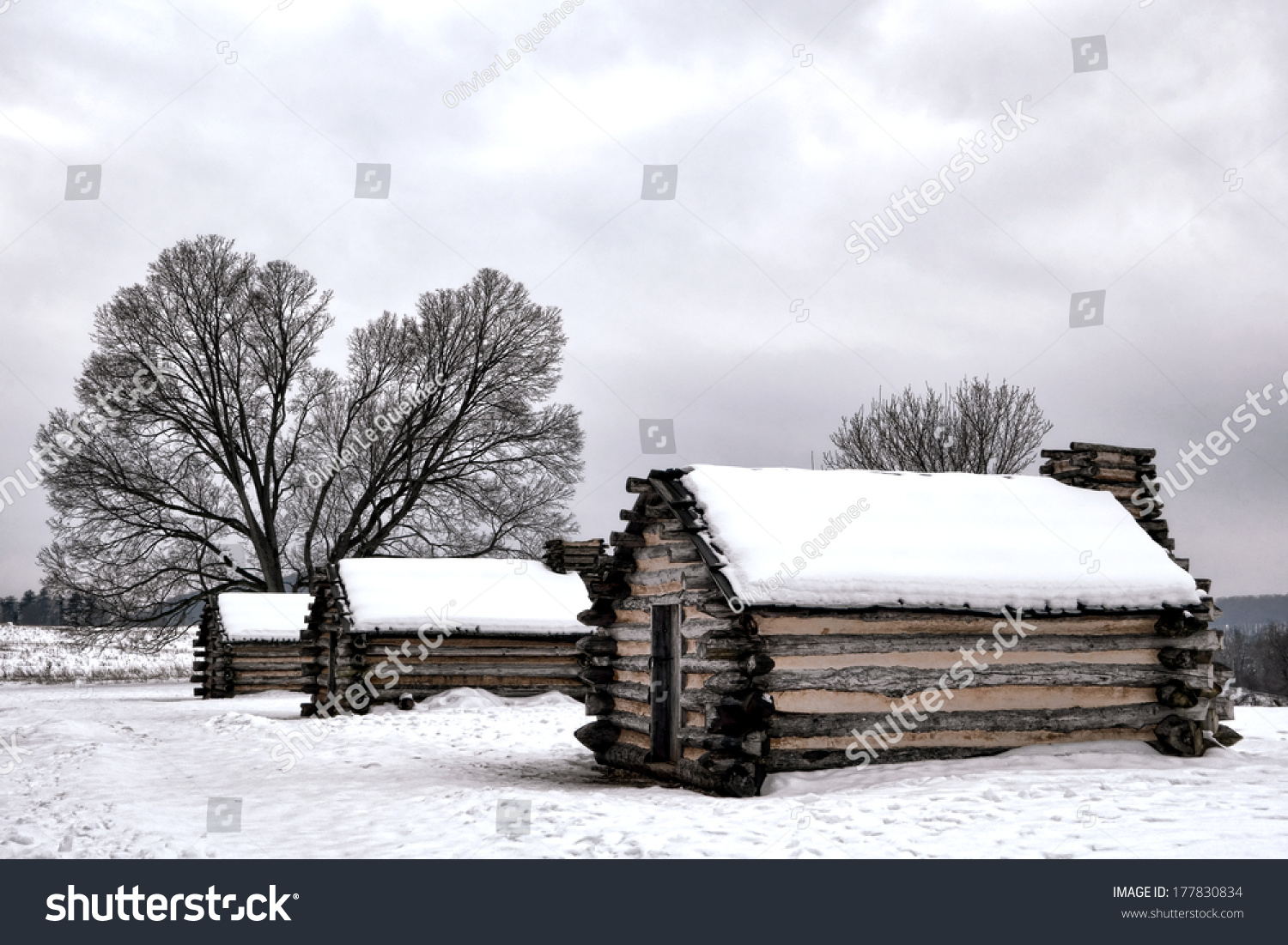 American Revolutionary War Soldier Housing Wood Log Cabins In ...