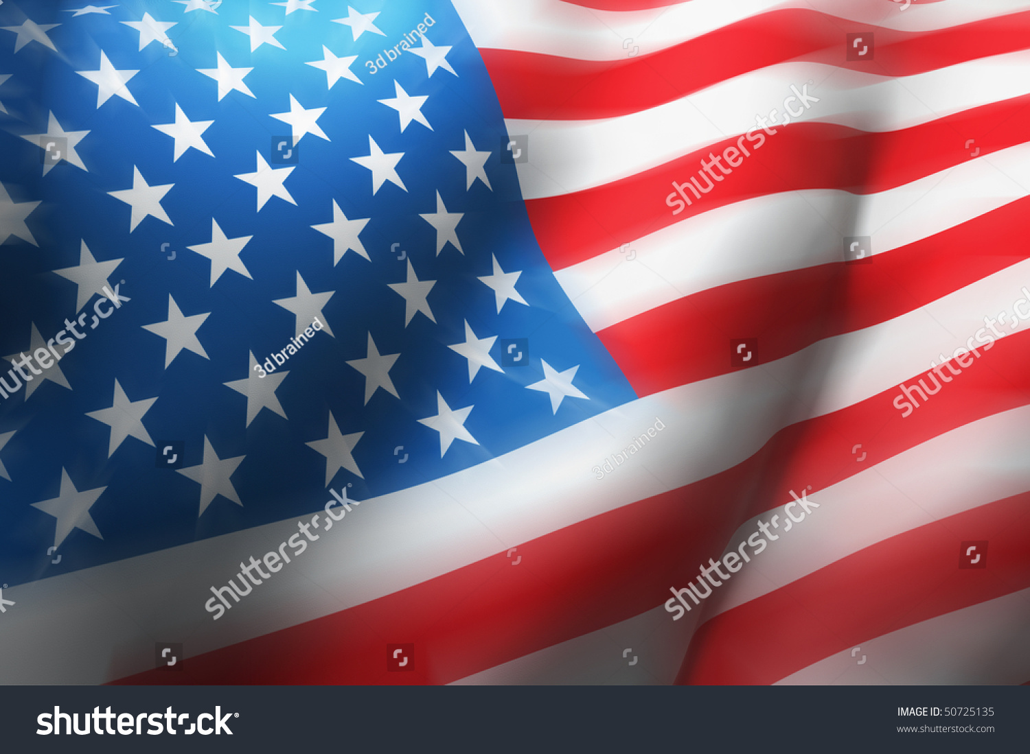 American Waving Flag (3d Illustration) - 50725135 : Shutterstock