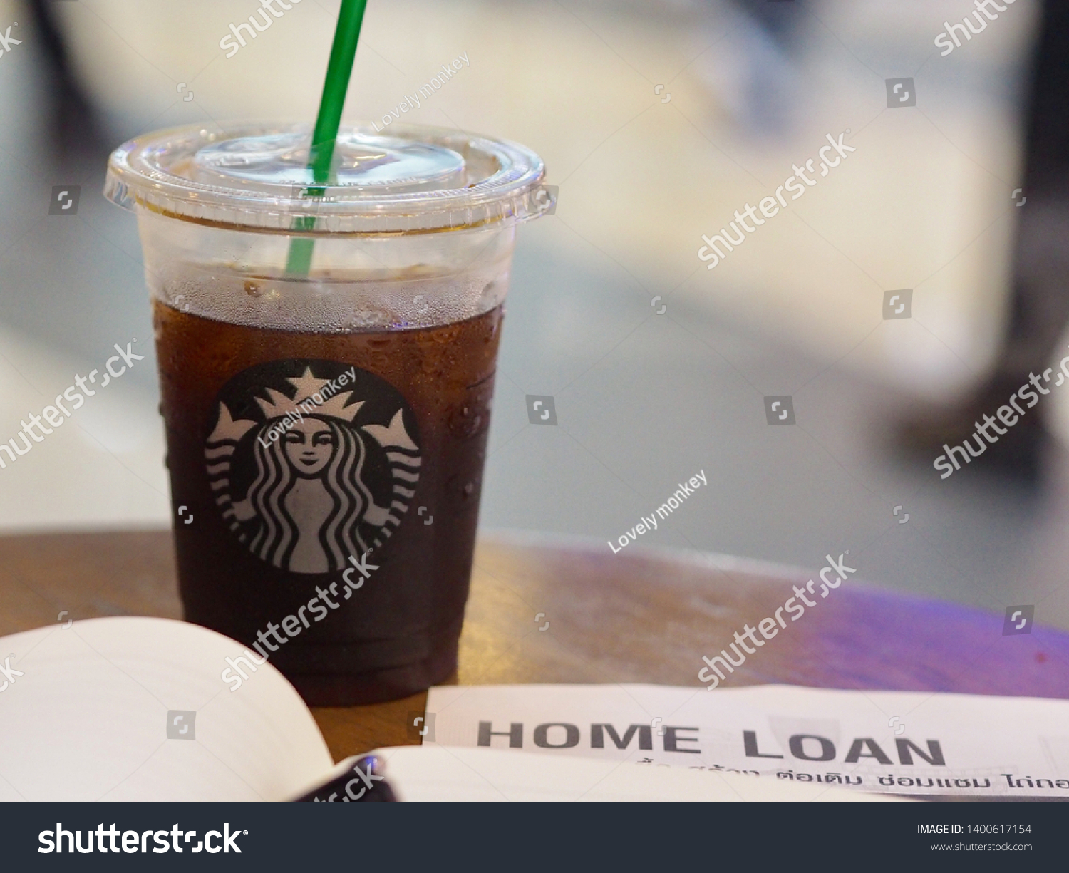 Americano Cold Coffee Put Near Home Stock Photo Edit Now 1400617154