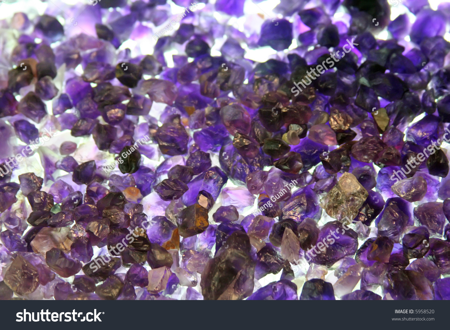 Amethyst Crystals Rough And Uncut Raw Gemstones Stock Photo 5958520 ...