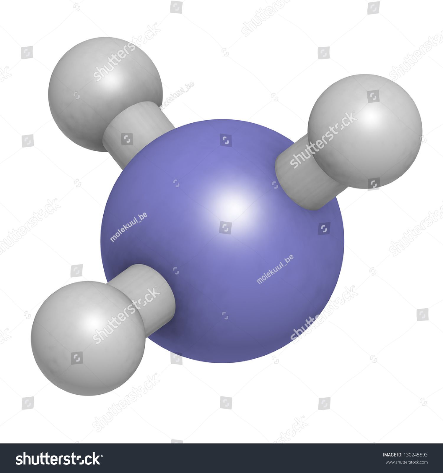 Ammonia Nh3 Molecular Model Atoms Represented Stock Illustration ...