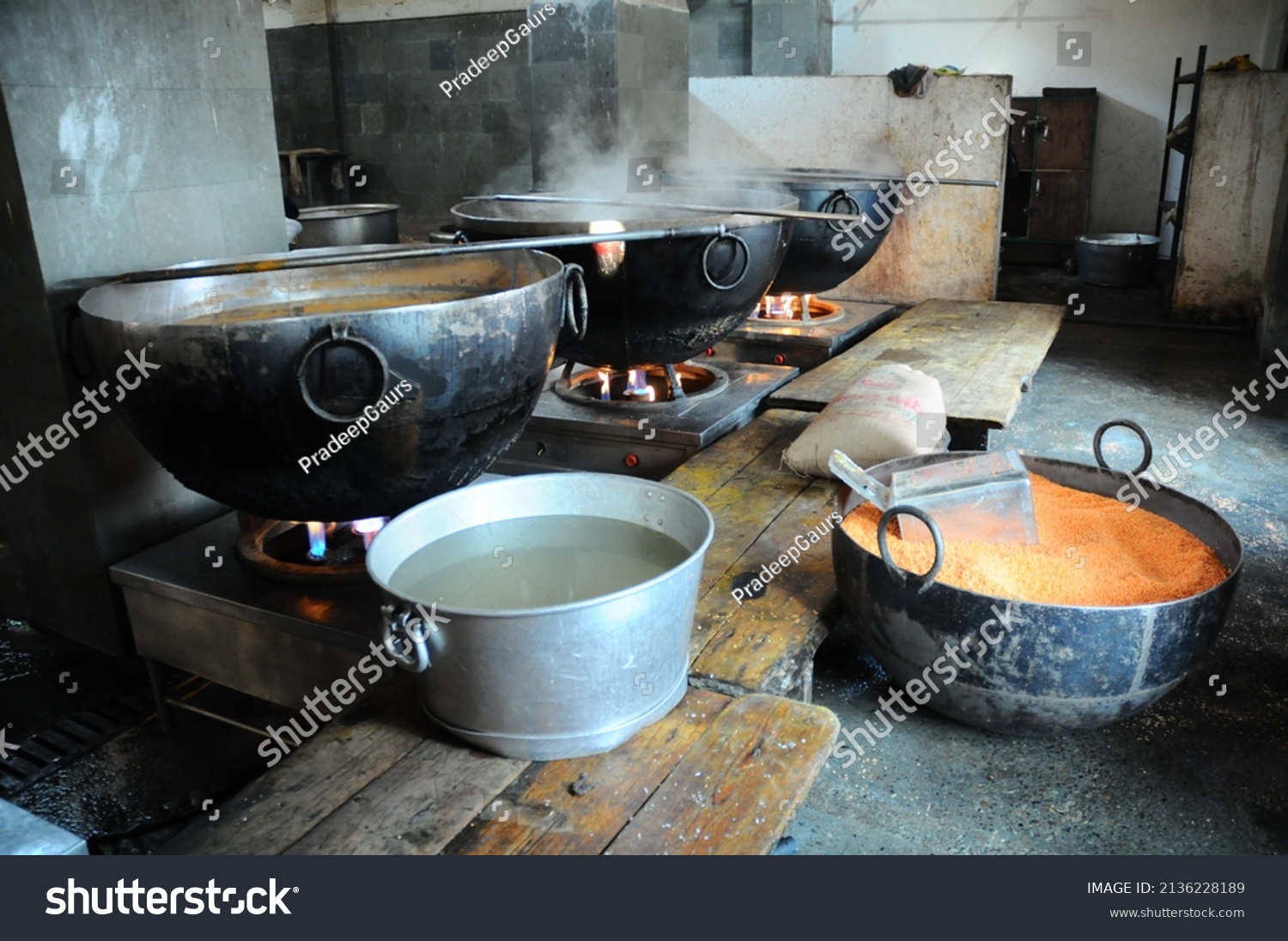 Stock Photo Amritsar Punjab India Sep Food Prepare At Community Kitchen Of The Golden Temple S 2136228189 