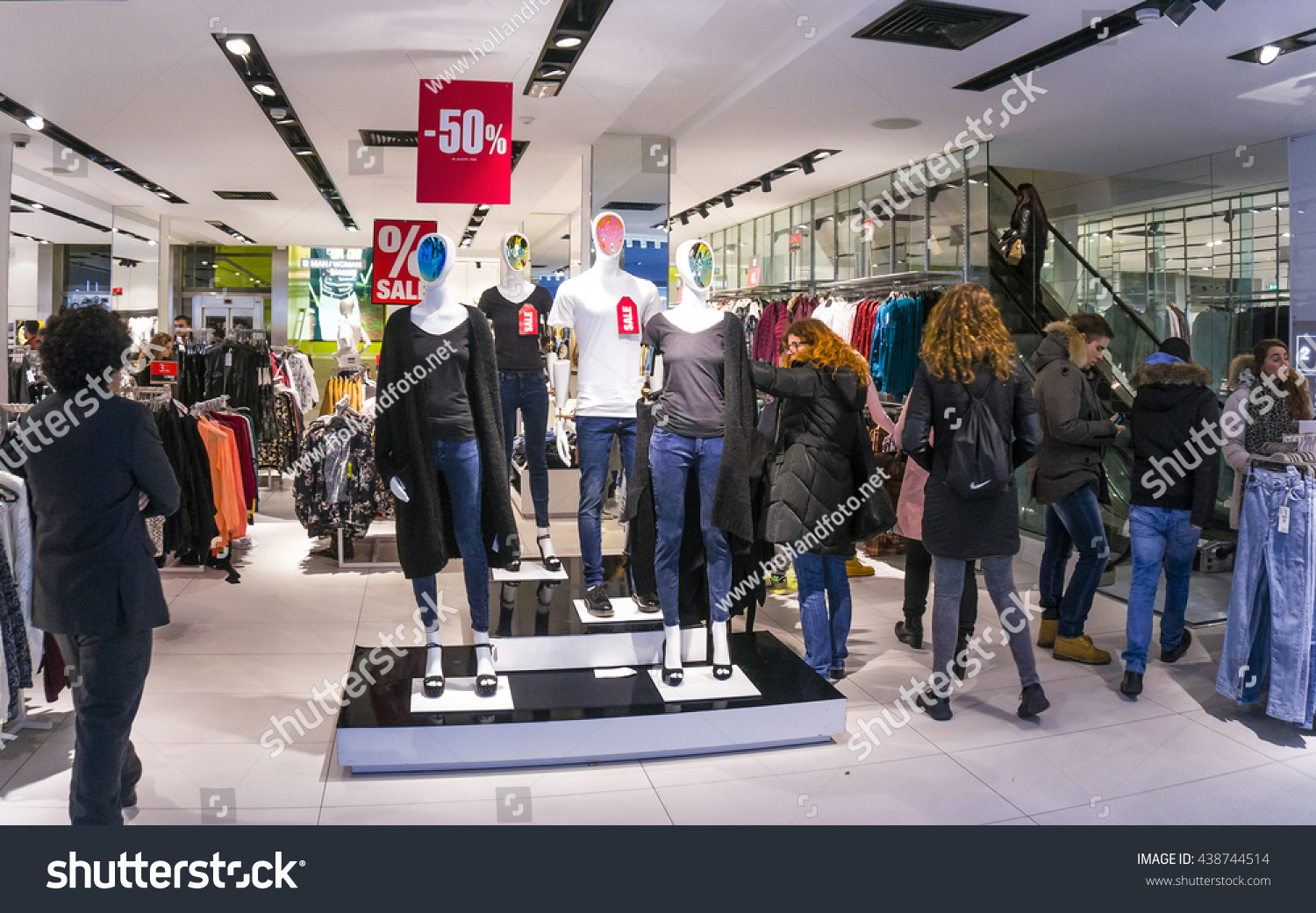 Amsterdam, Holland, January 11, 2015: Sale In A Clothing Shop For Women ...
