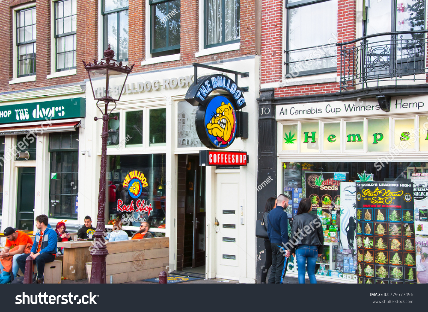 Amsterdamnetherlands Bulldog Coffeeshop Amsterdam Down Town Stock