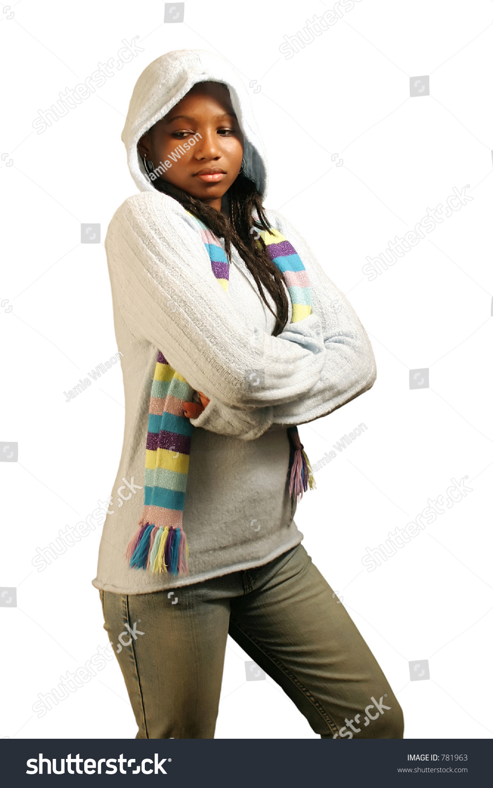 An Aloof Teenage Girl. Isolated With Clipping Path. Stock Photo 781963 ...