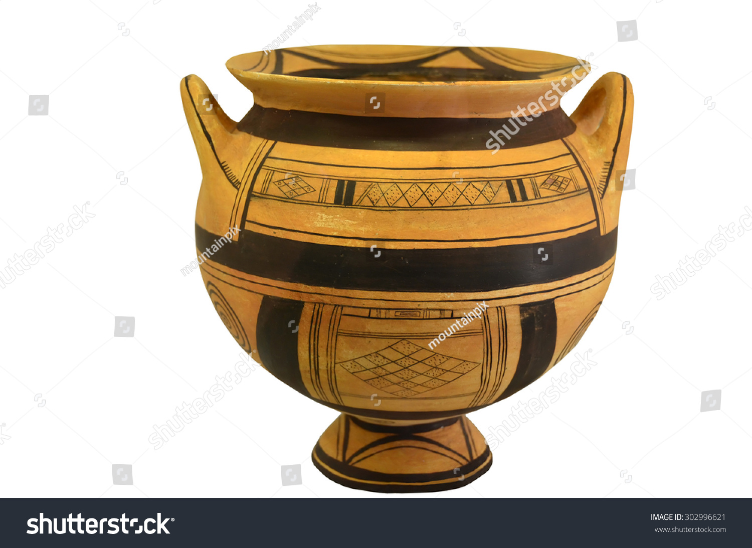 Ancient Greek Vase Geometric Period Isolation Stock Photo Edit