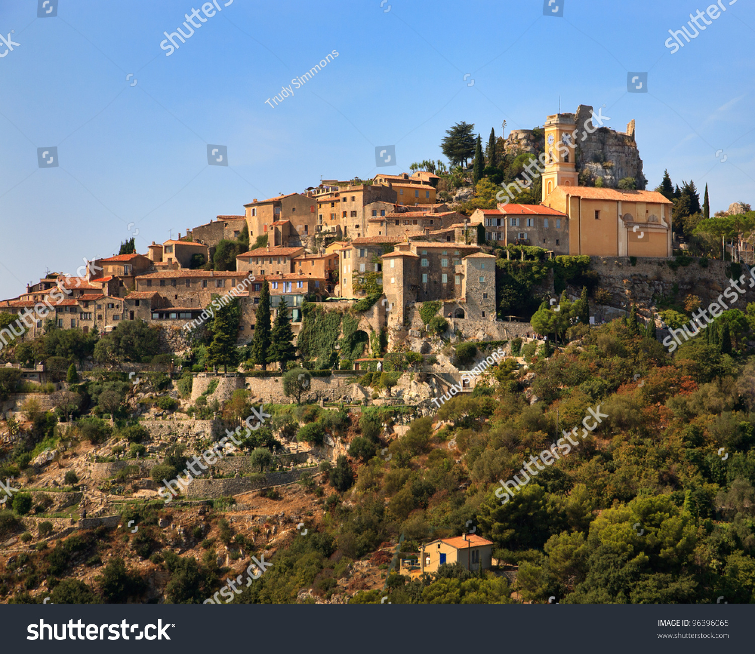 An Ancient Medieval Village Built On A Steep Hillside In Southern ...