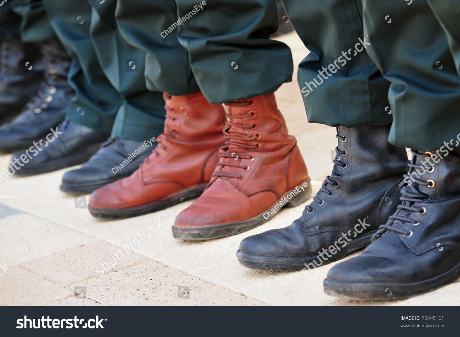 An Army Soldier Wears Brown Boots While All Other Soldiers Wear ...