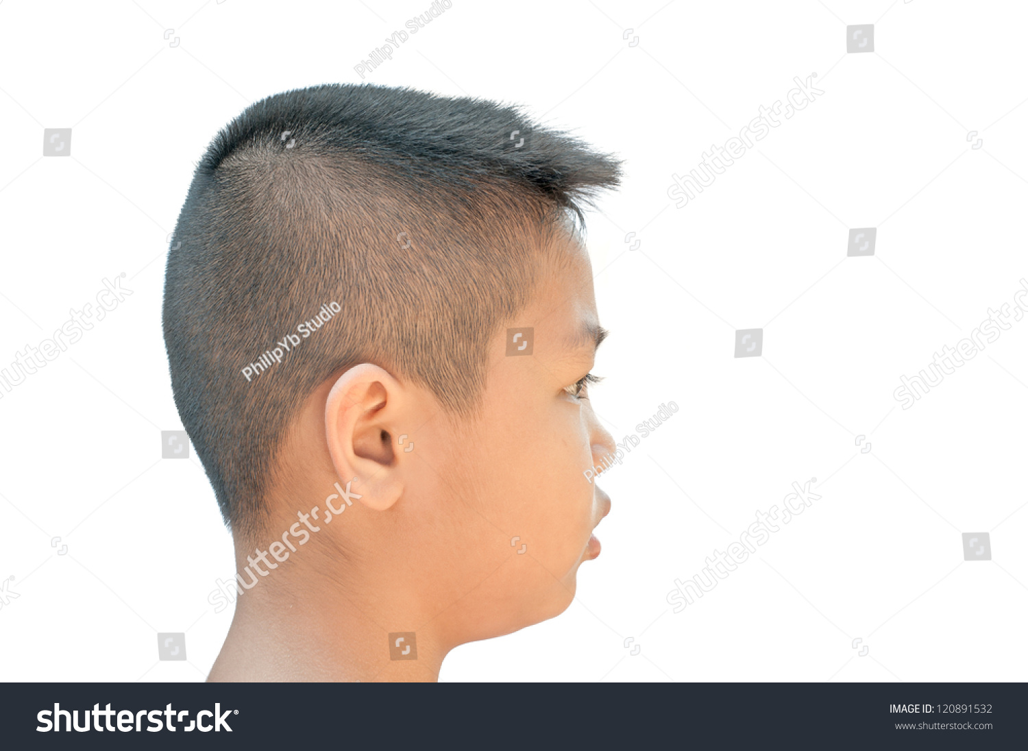 Asian Teen Head Short Hair Cut Royalty Free Stock Image