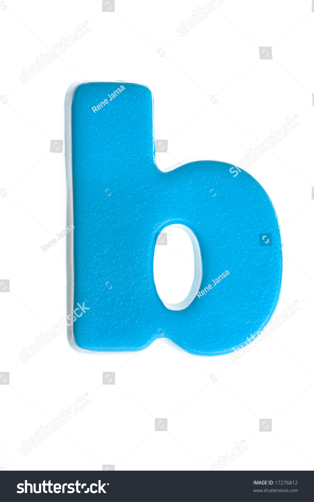 An Blue Lowercase Letter B Isolated On A White Background. Stock Photo ...