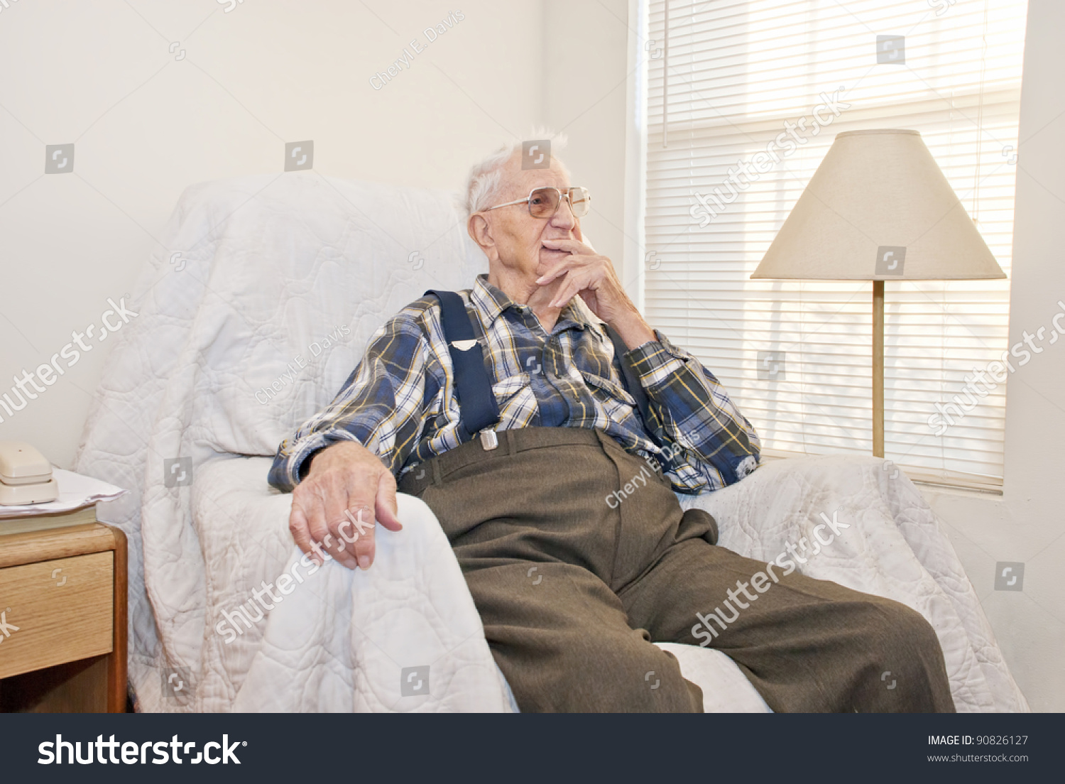 Elderly Man Sitting By Window Old Stock Photo 90826127 - Shutterstock