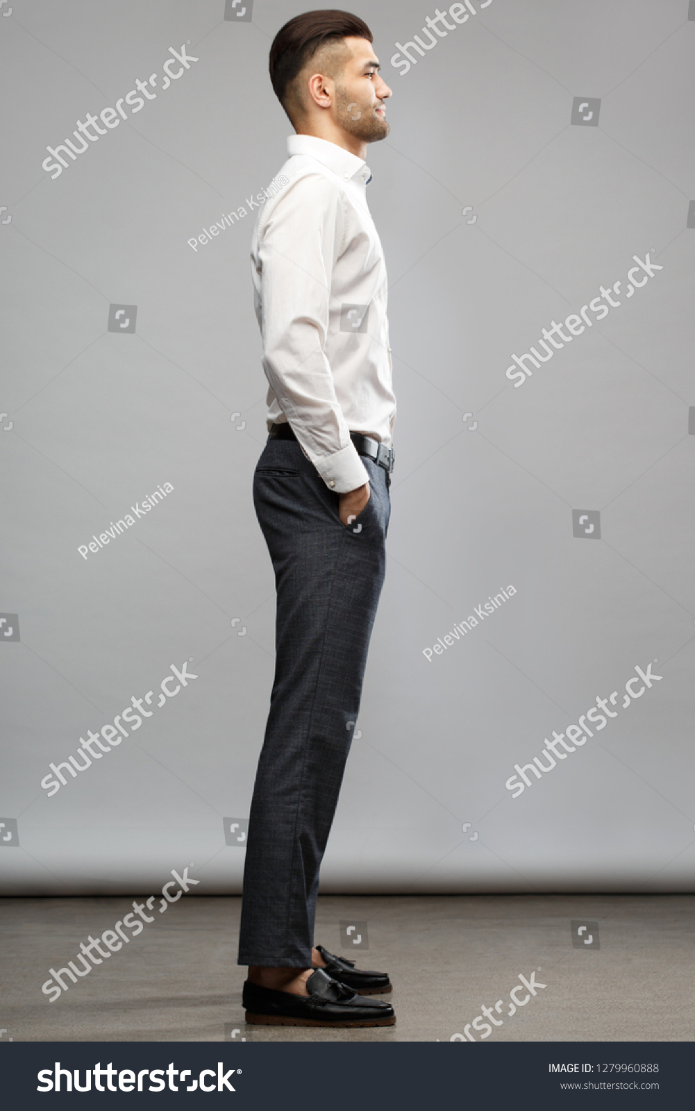 Elegant Man Casual Business Clothes Standing Stock Photo Edit Now