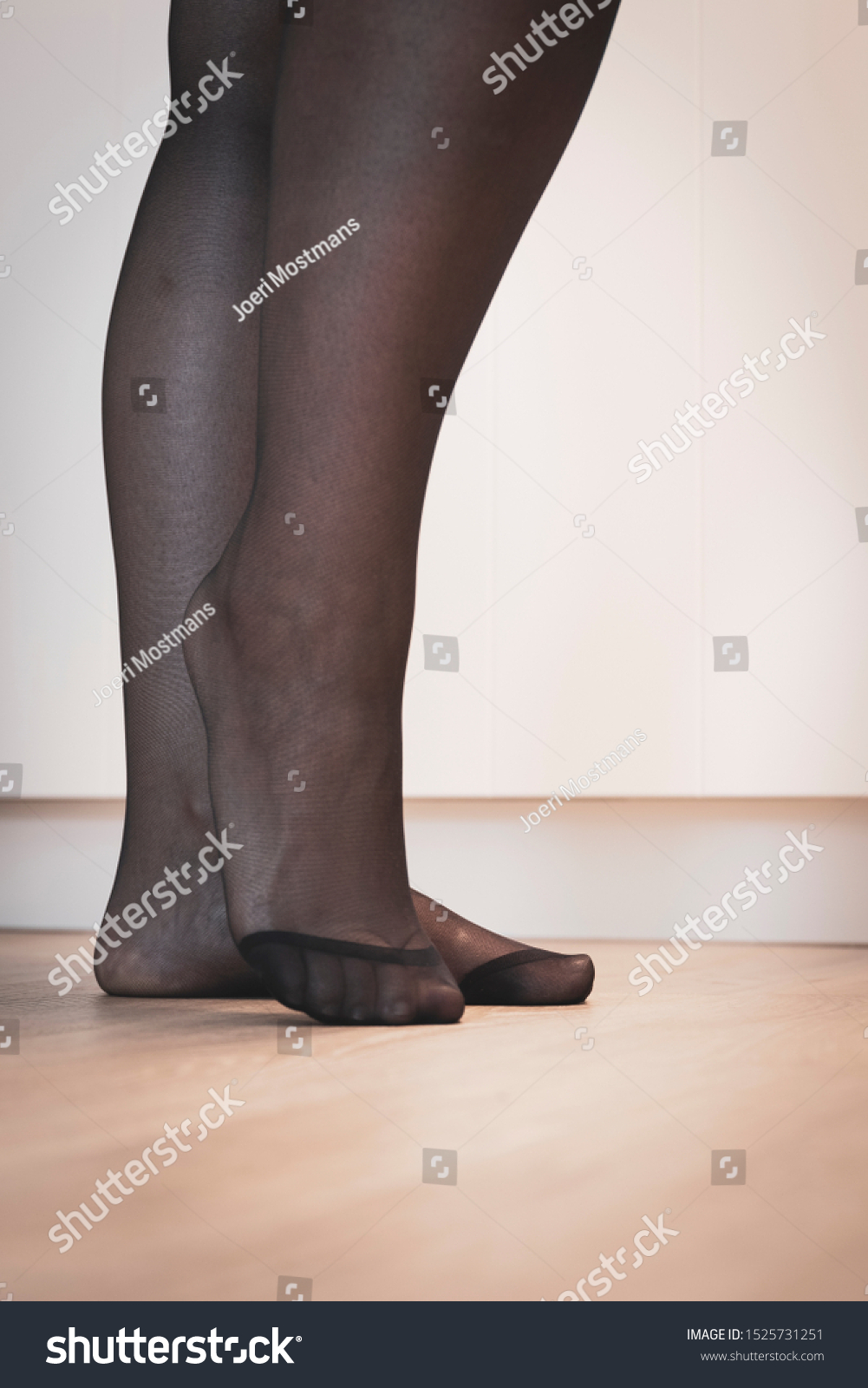 Elegant Portrait Feet Girl Black Pantyhose Foto Stok 1525731251 Shutterstock 2963