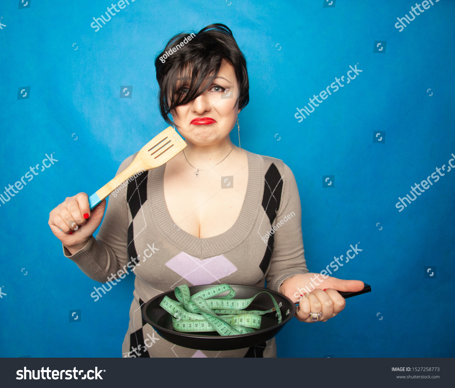 Emotional Plus Size Girl Short Haircut Stock Photo Edit Now