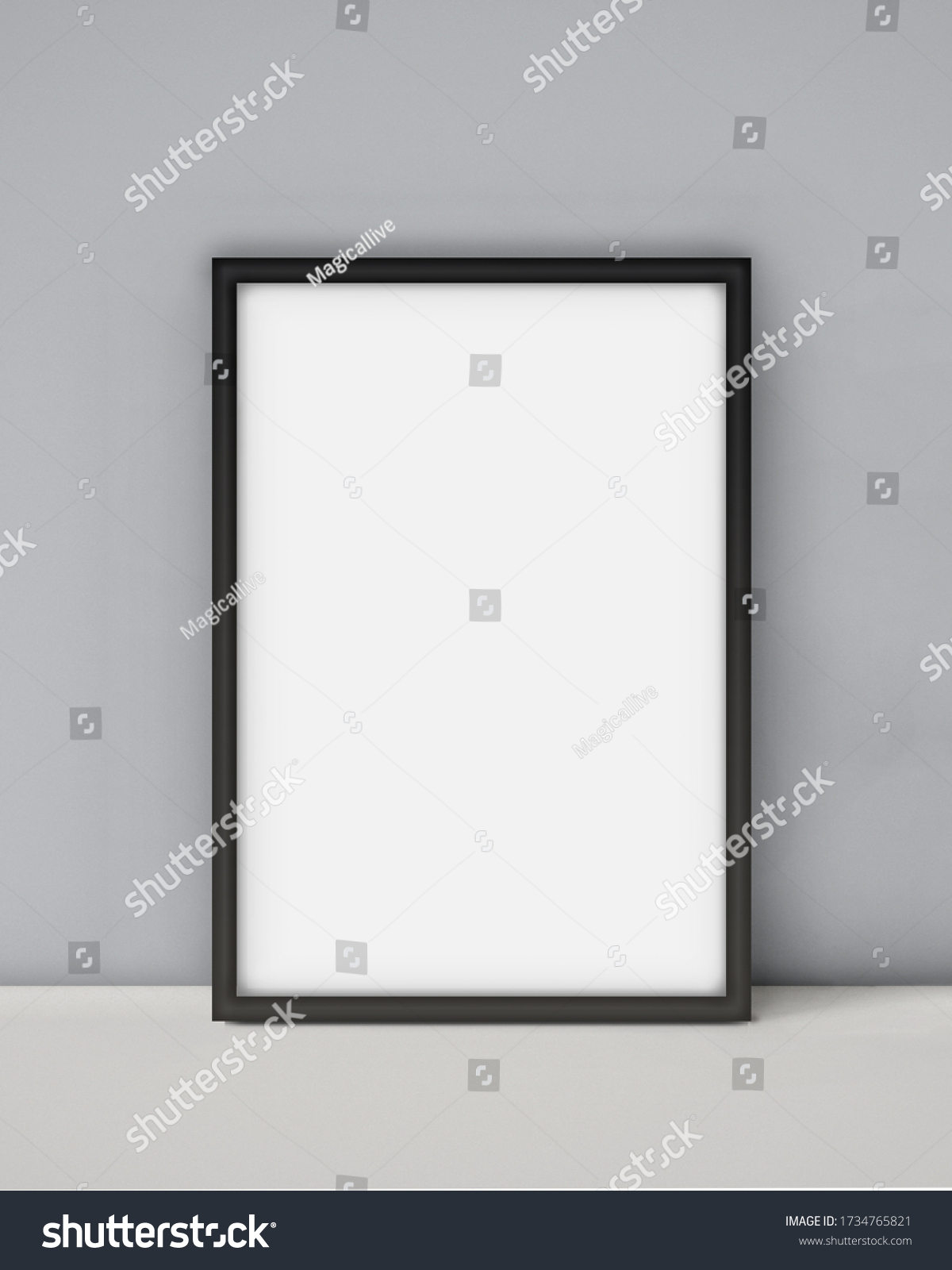 Empty Black 3d Photoframe Template Rendered Stock Illustration ...