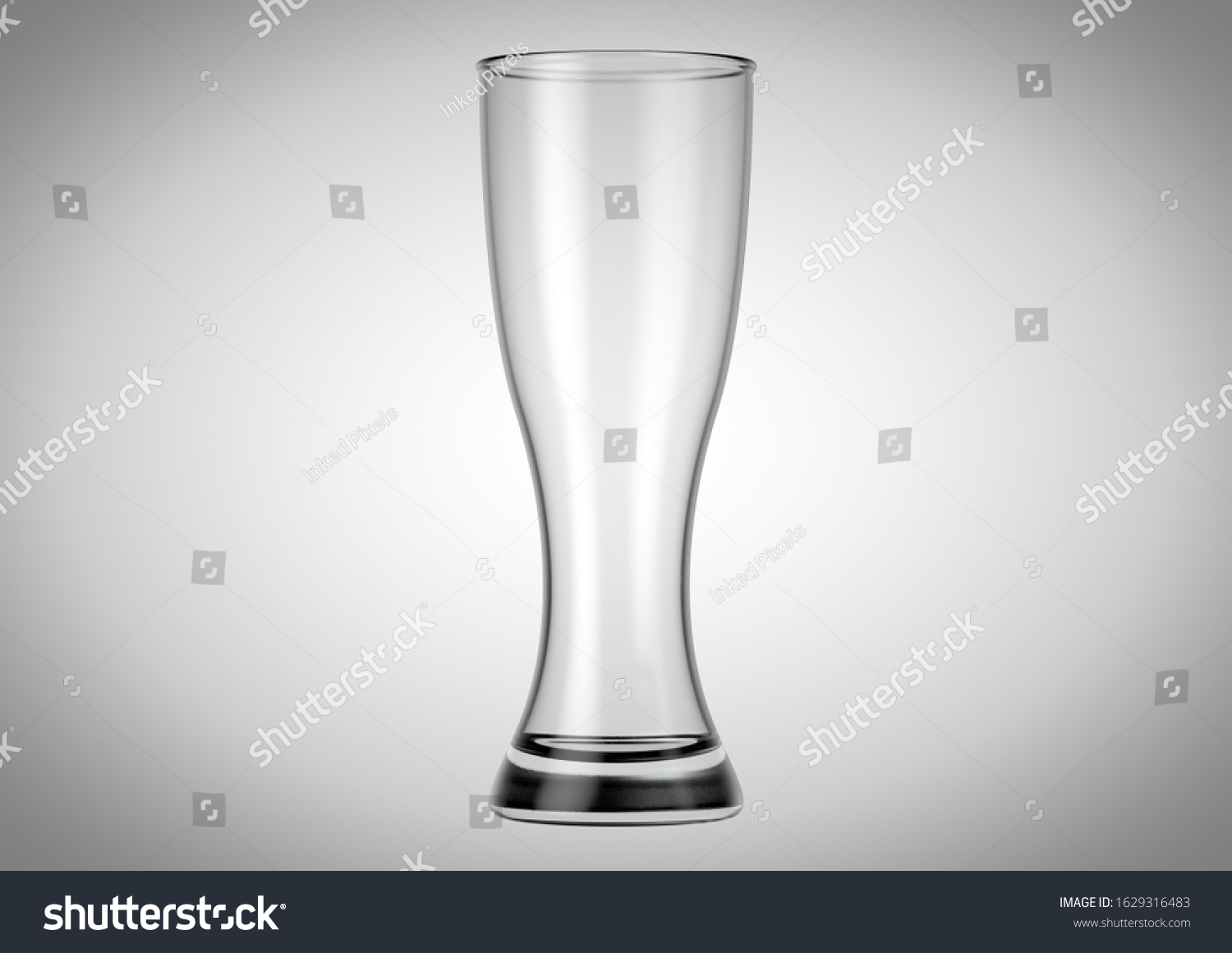 Empty Weizen Shaped Beer Glass Isolated Stock Illustration 1629316483