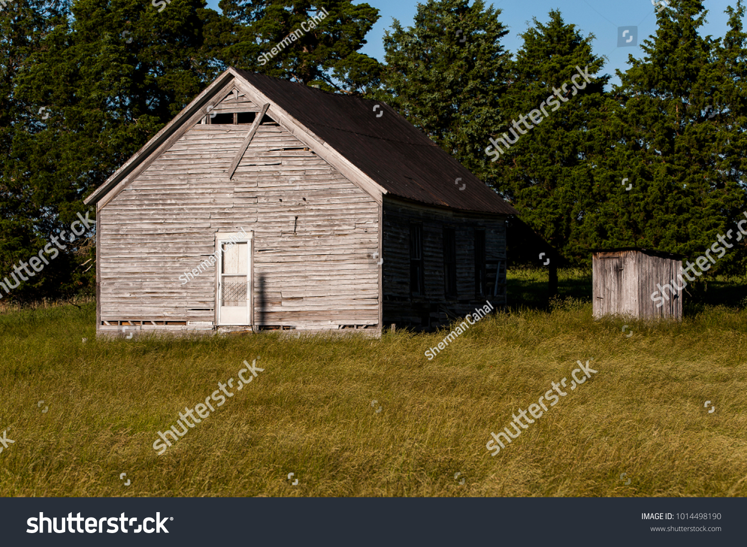 Evening View Abandoned One Room Country Stock Photo Edit Now