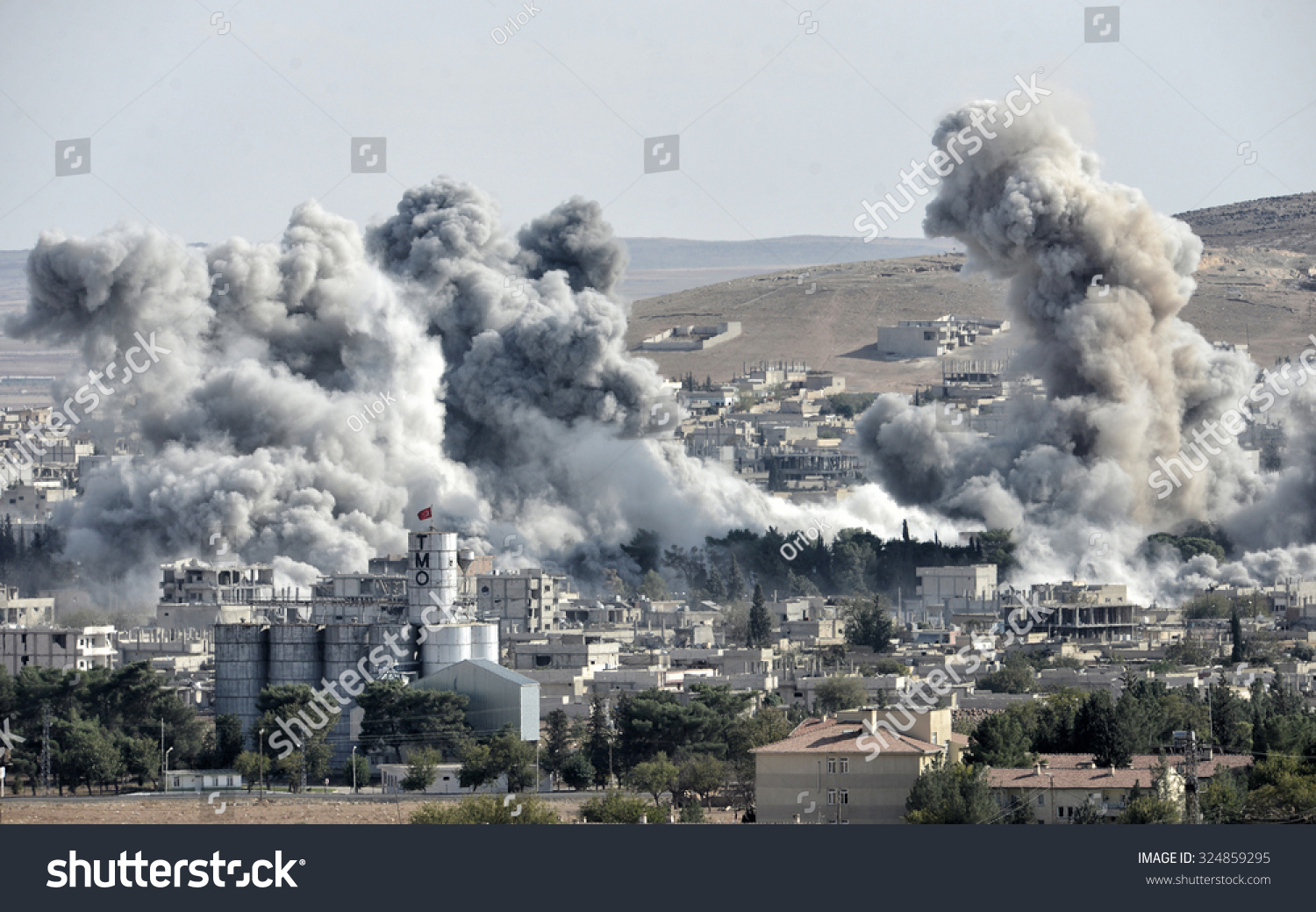 Explosion After Apparent Usled Coalition Airstrike Stock Photo ...