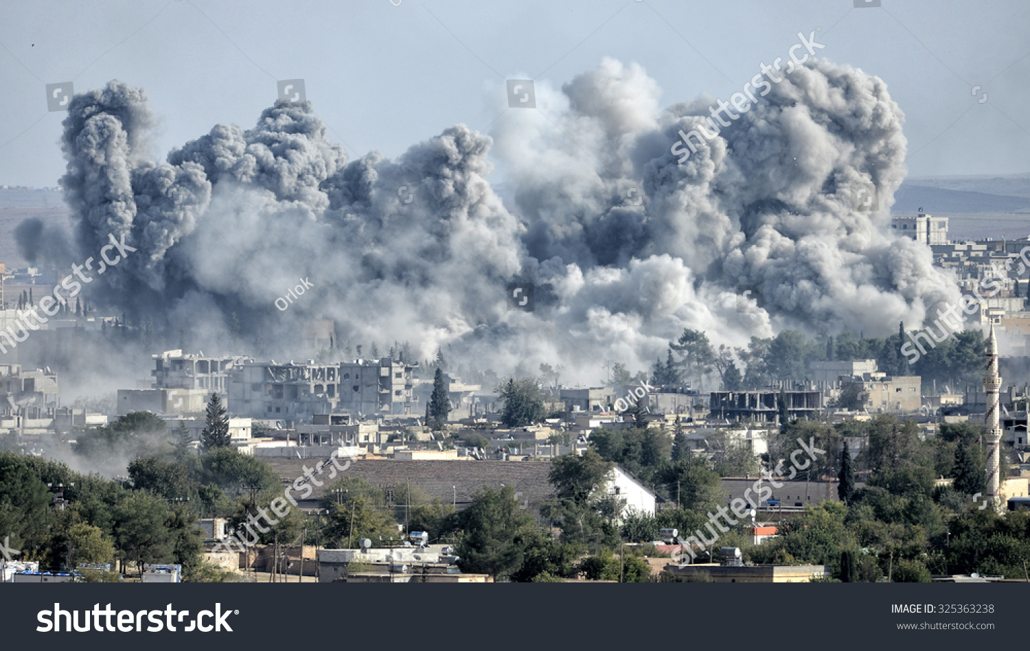 An Explosion After An Apparent Us-Led Coalition Airstrike On Kobane ...