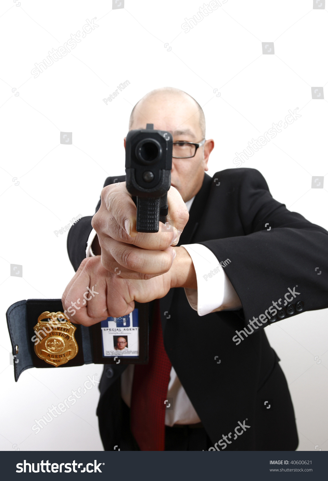 An Fbi Agent With A Badge And Gun. Stock Photo 40600621 : Shutterstock