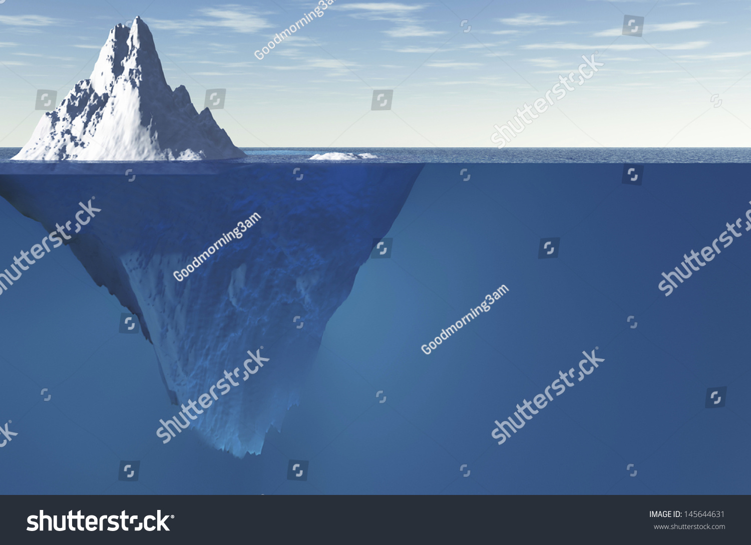 An Iceberg With Visible Underwater Surface Stock Photo 145644631 ...