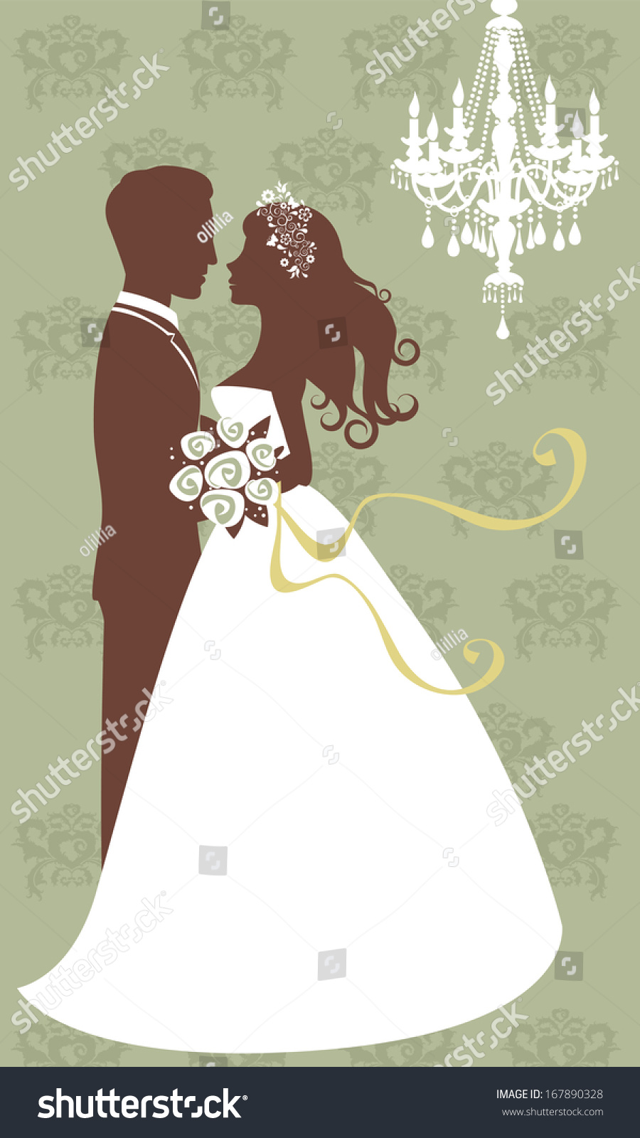 An Illustration Of Beautiful Young Couple Getting Married - 167890328 ...