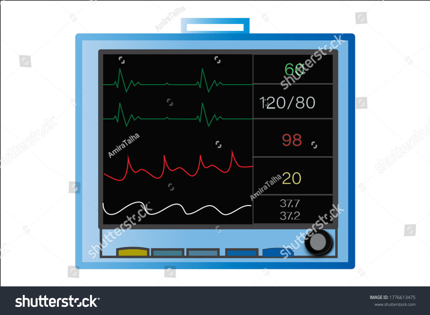 Illustration Ecg Machine Stock Illustration 1776613475