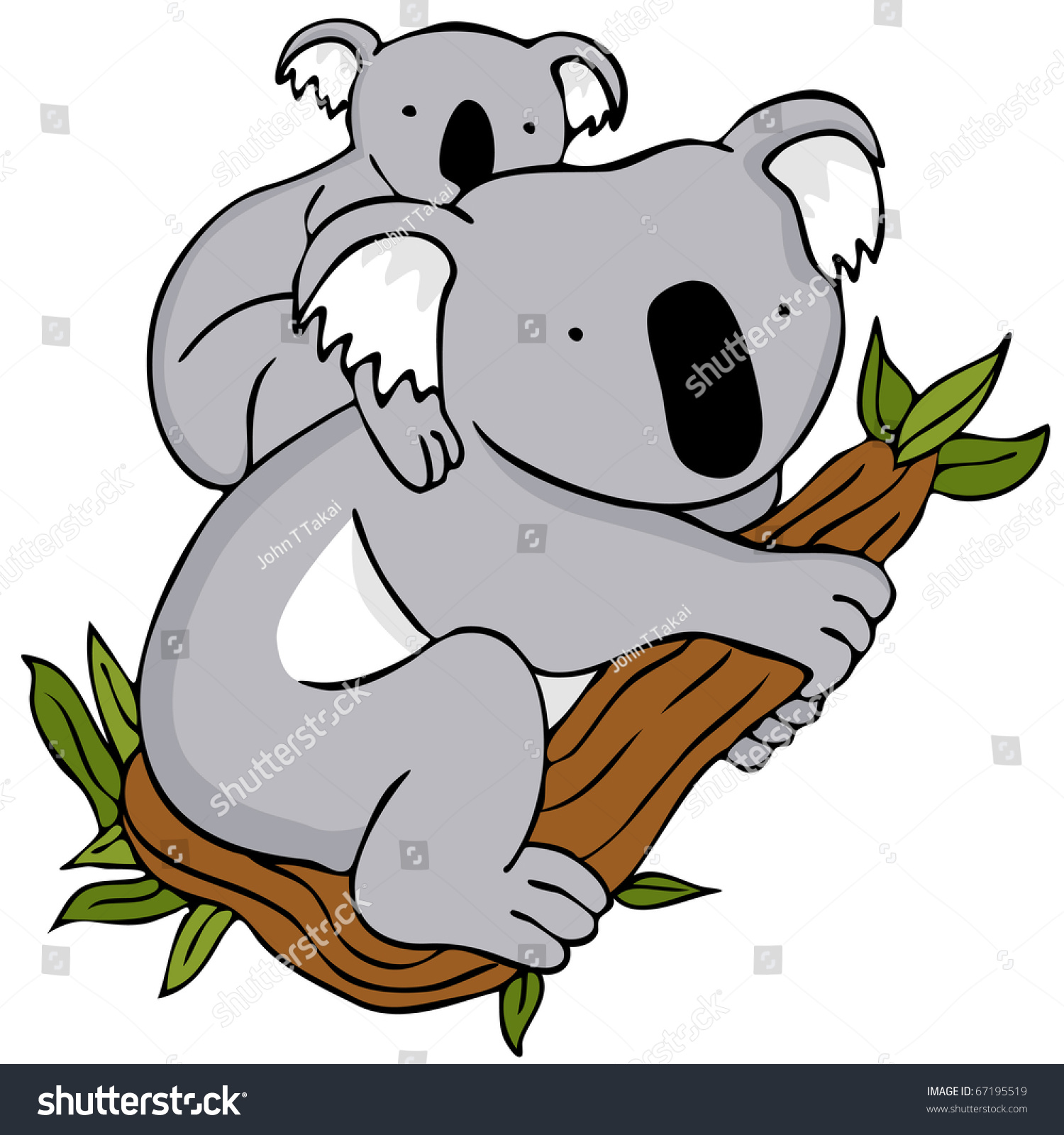 Image Koala Baby Mom Cartoon Drawing Stock Illustration 67195519 ...