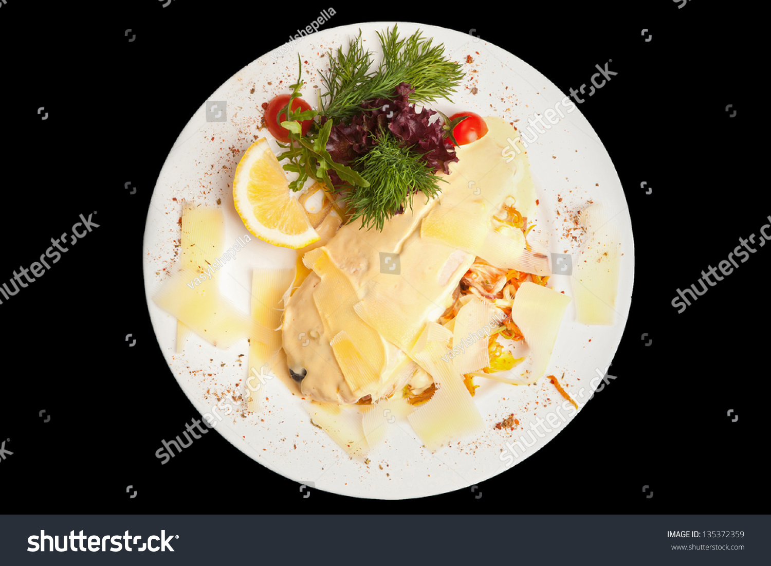 plate with food on it