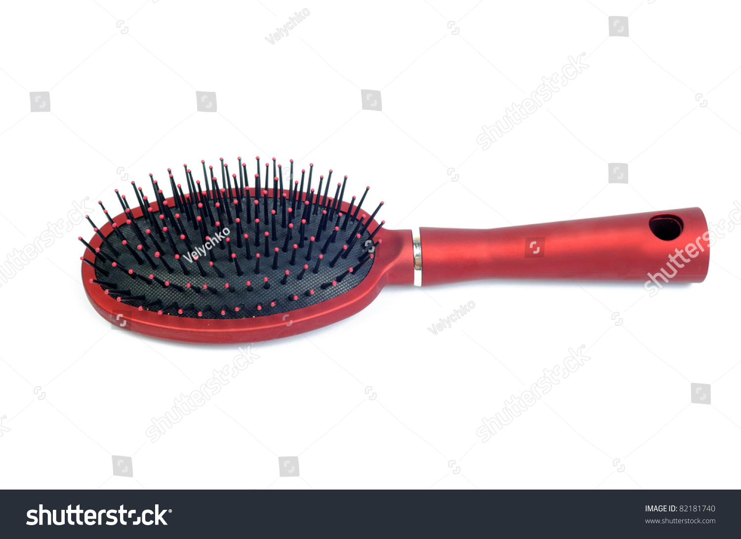 Image Red Hairbrush On White Background Stock Photo 82181740 - Shutterstock