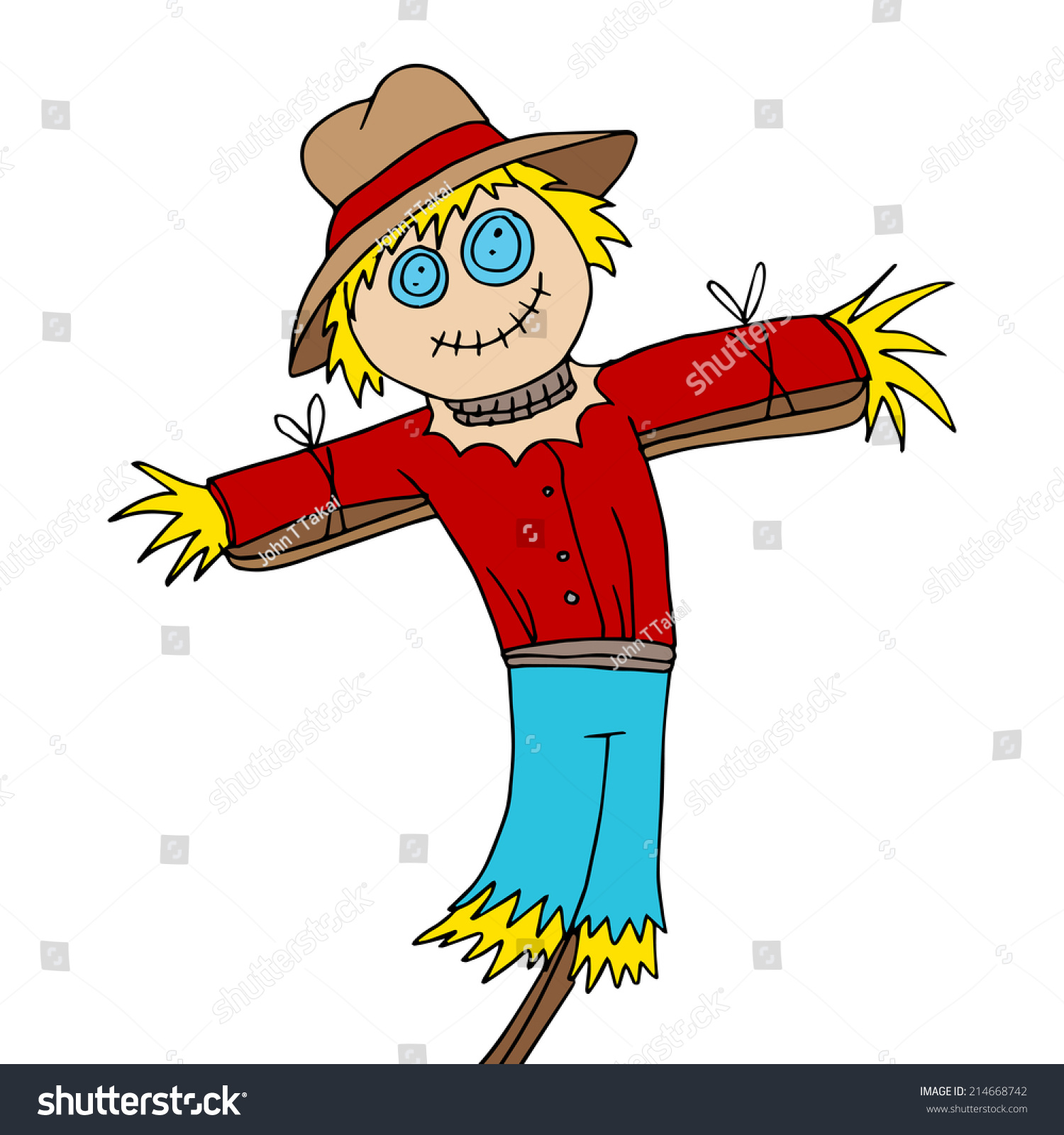 Image Scarecrow Cartoon Stock Illustration 214668742 - Shutterstock