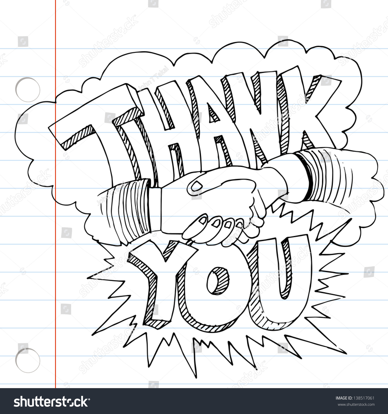 image thank you handshake drawing stock illustration 138517061