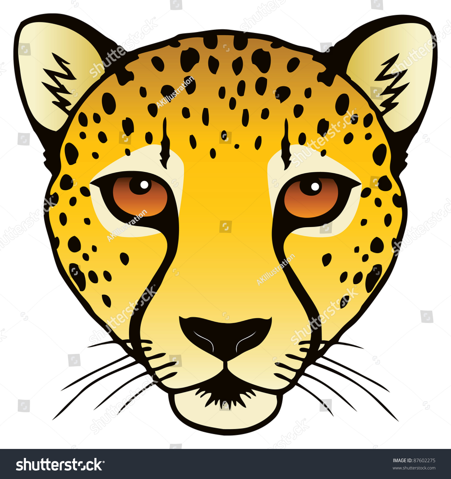 Ink Drawing Cheetahs Face Raster Stock Illustration 87602275 Shutterstock