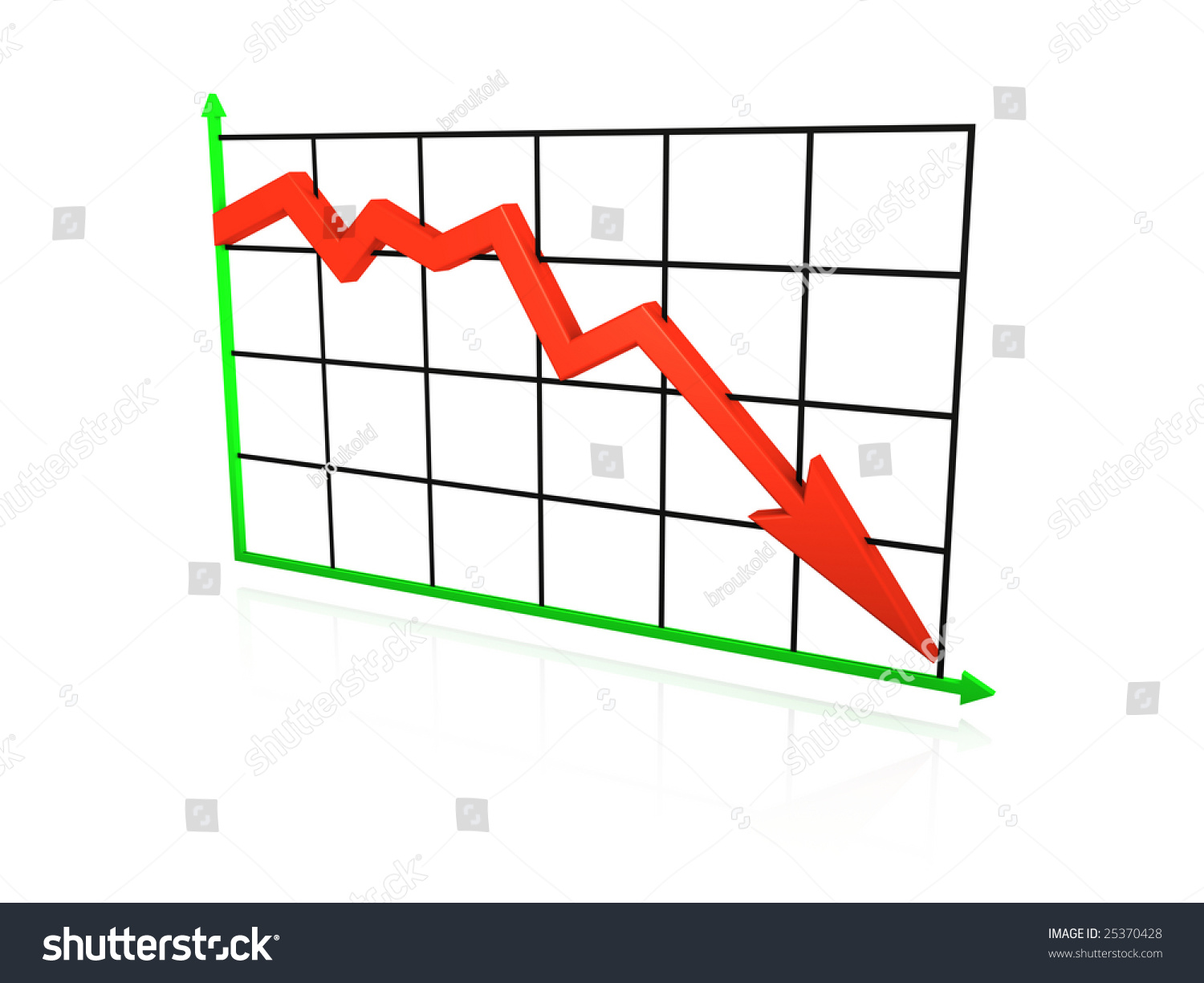 An Isolated Line Graph Going Down On White Background Stock Photo ...