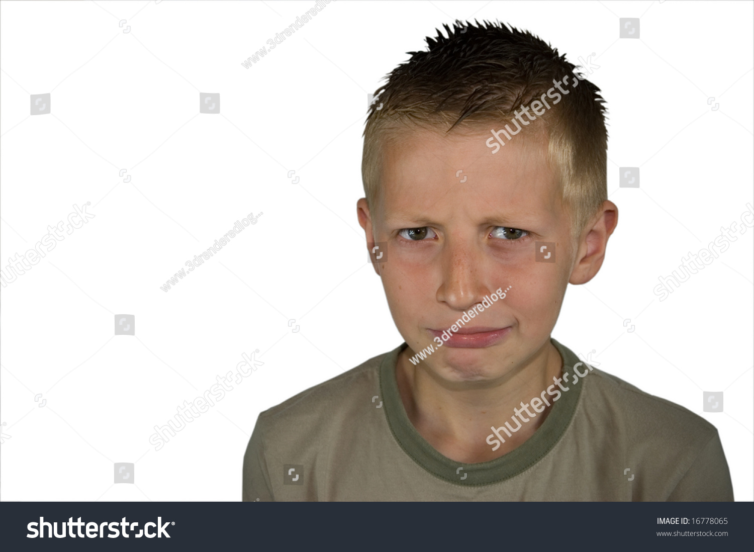 Isolated Portrait Sad Boy 9 Year Stock Photo 16778065 | Shutterstock