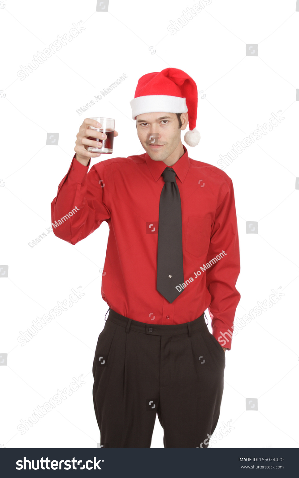 Office Worker Offers Toast Camera While Stock Photo (Edit Now) 155024420