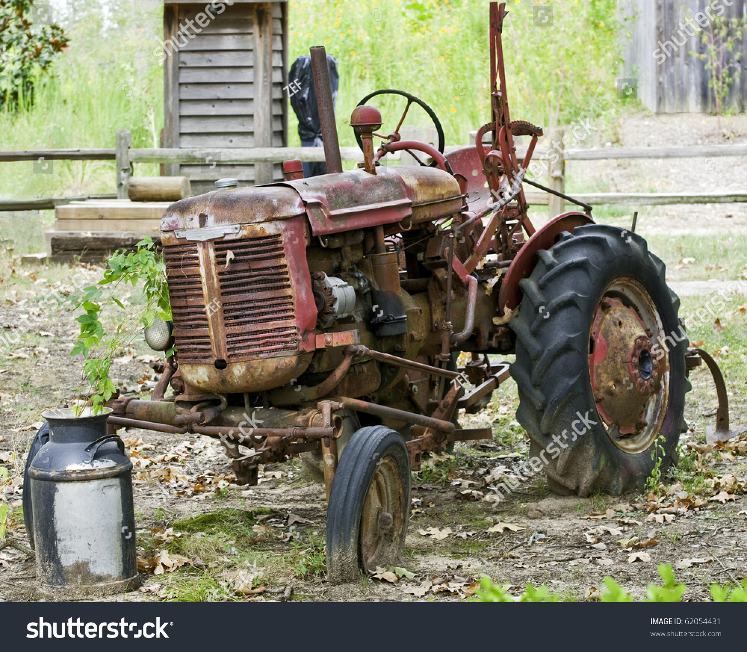 An Old Abandoned Antique Tractor In Farm Country Stock Photo 62054431 ...