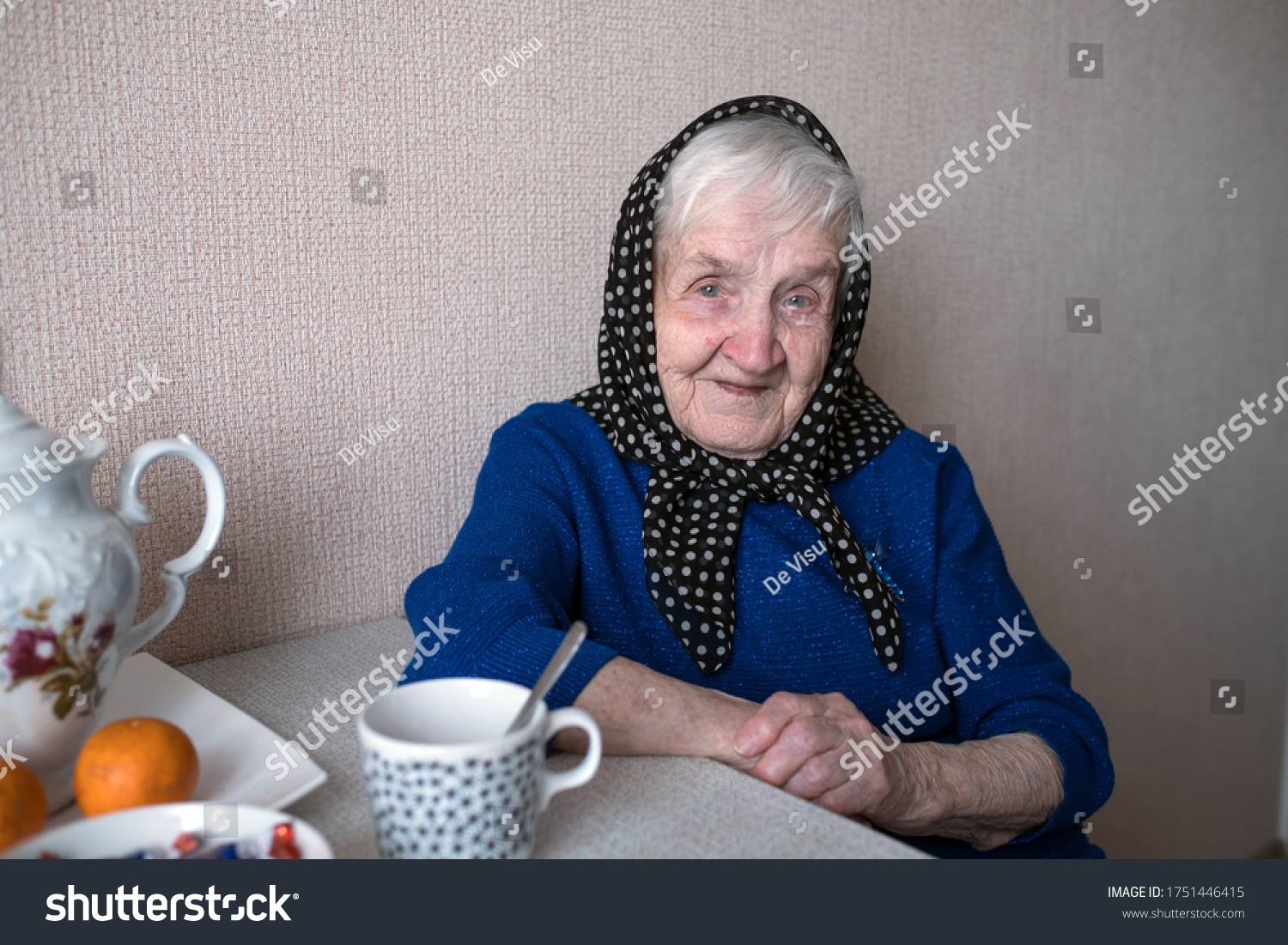 Old Russian Grandmother Portrait Her House Stock Photo 1751446415 ...