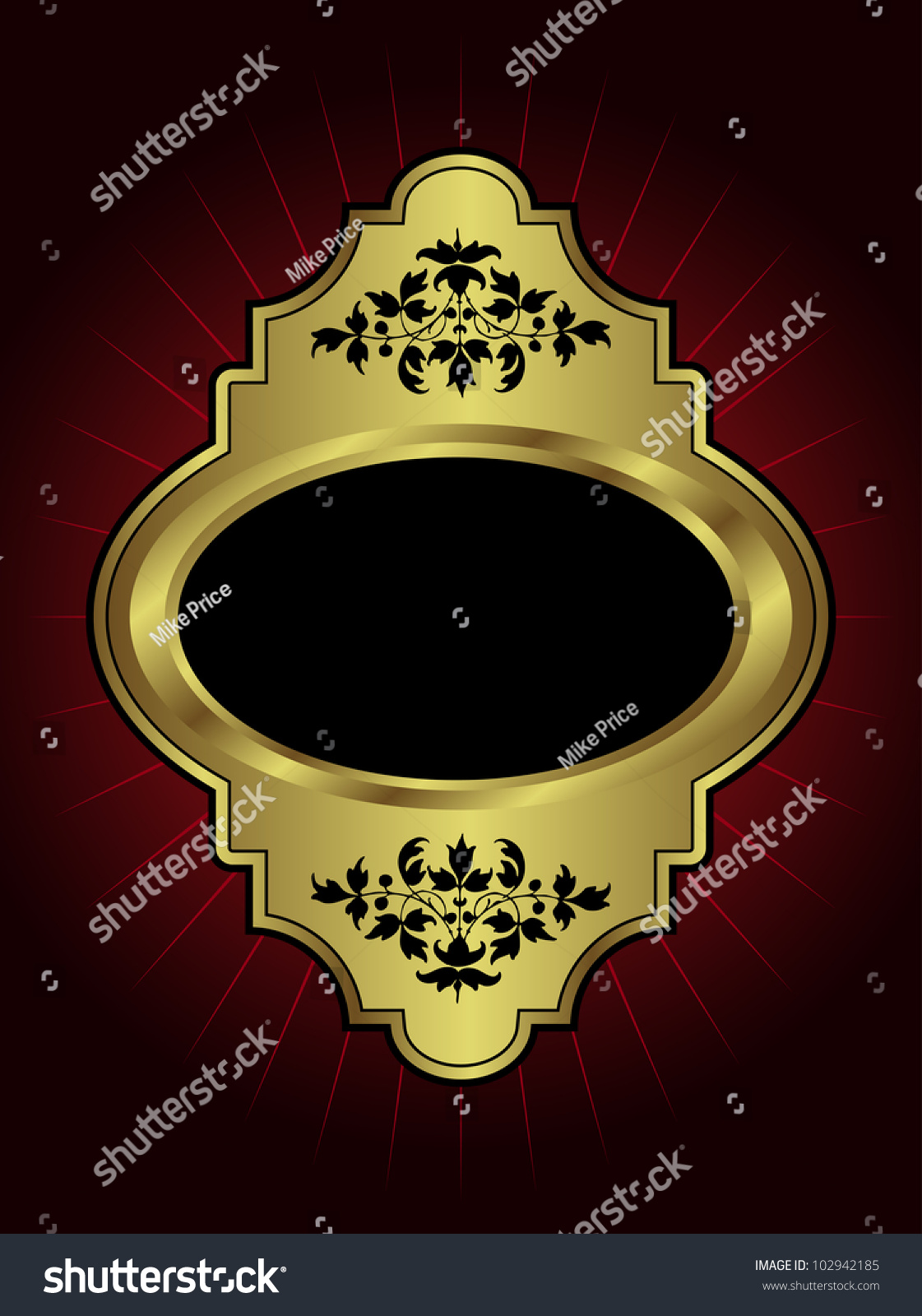 An Ornate Gold Plaque With Room For Text On A Maroon Highlighted ...